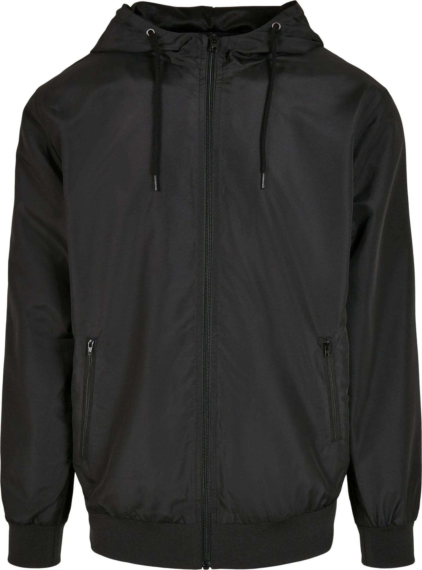 BYB-BY151-recycled-windrunner-black-front-4 Build Your Brand Recycled Windrunner