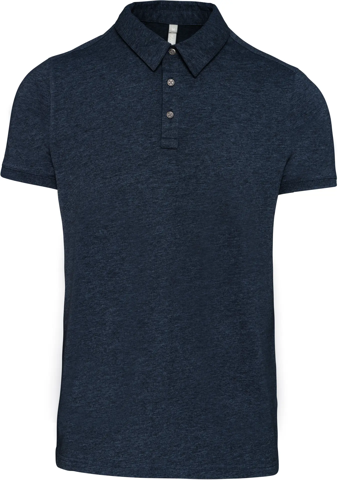 K262-herren-jersey-polo-frenchnavyheather-front-3 Kariban Herren Jersey Polo