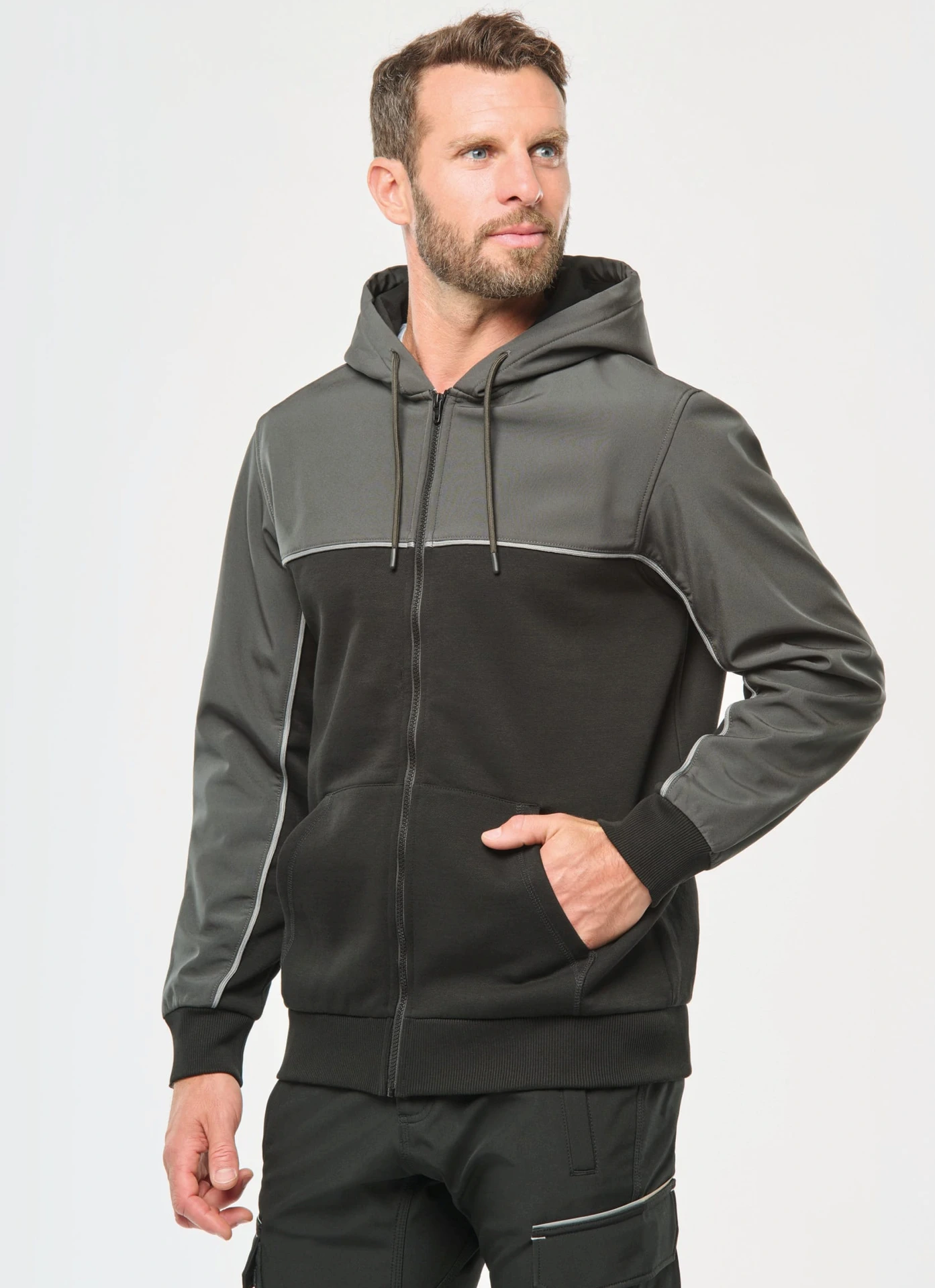 Kariban Unisex Workwear Kapuzen Sweatjacke
