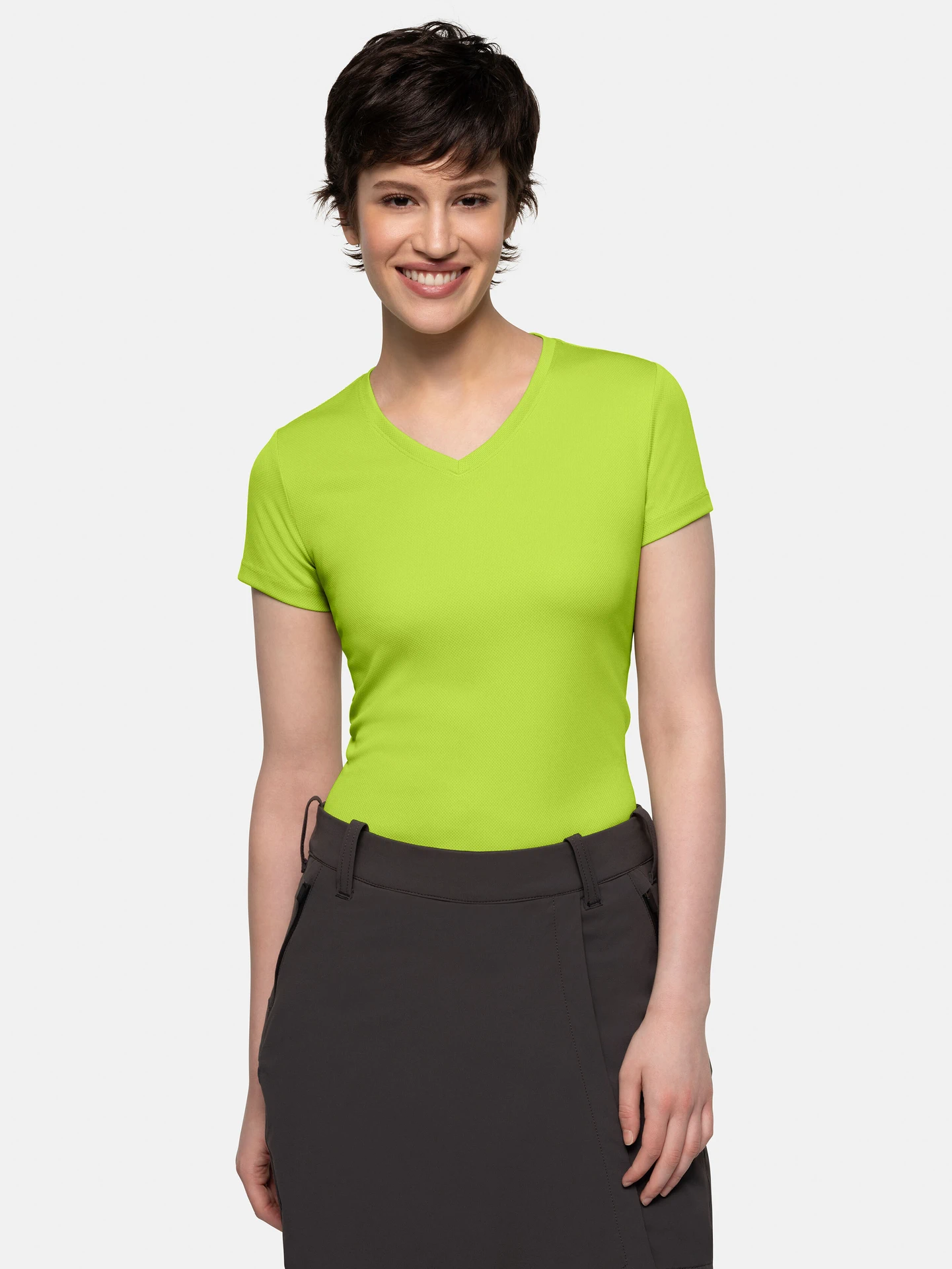 hakro-187-damen-v-shirt-coolmax-kiwi-model-0 HAKRO Women-V-Shirt 187 Coolmax
