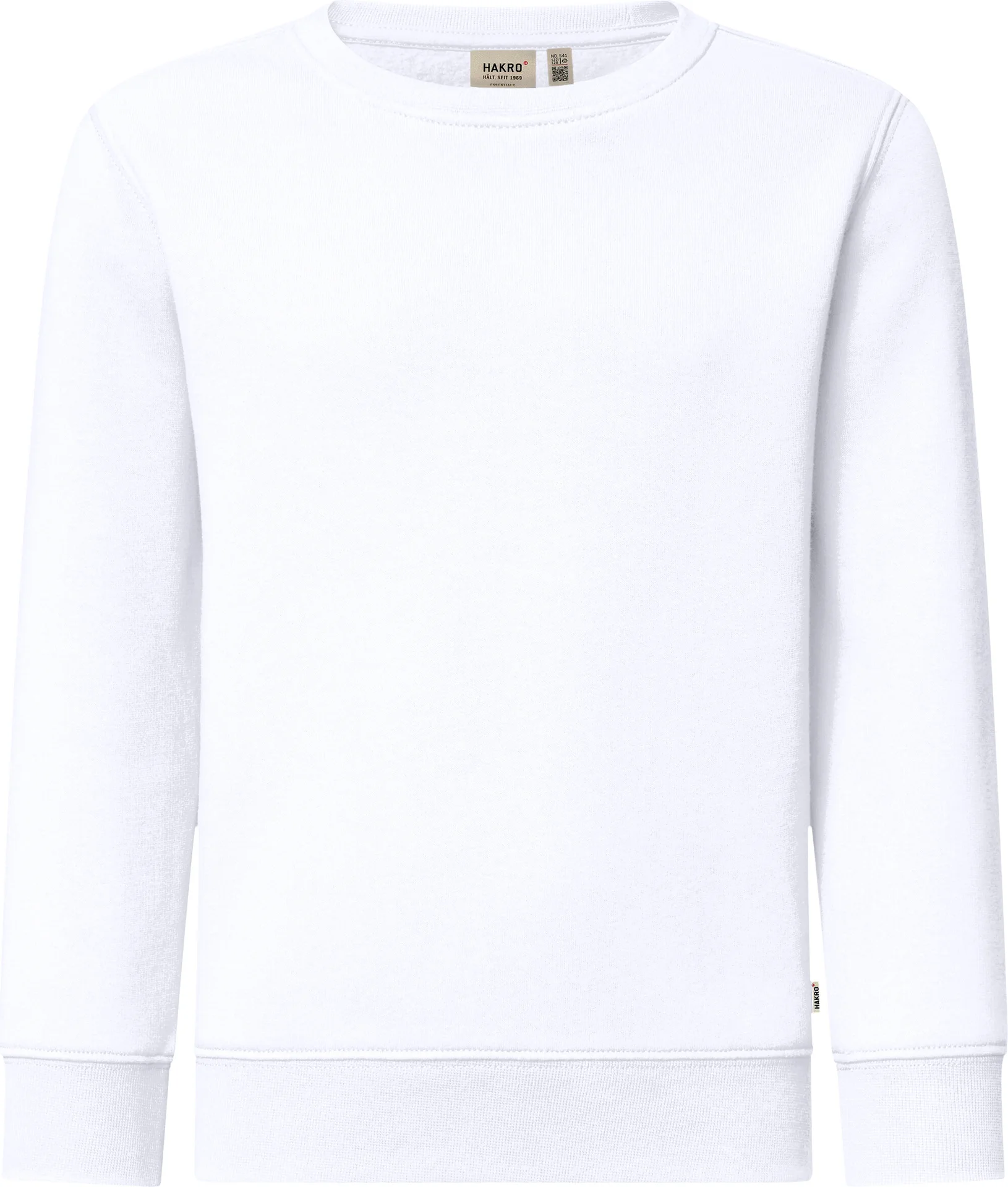 hakro-541-kinder-sweatshirt-bio-baumwolle-weiss-front-1 HAKRO Kinder Sweatshirt 541 Bio-Baumwolle