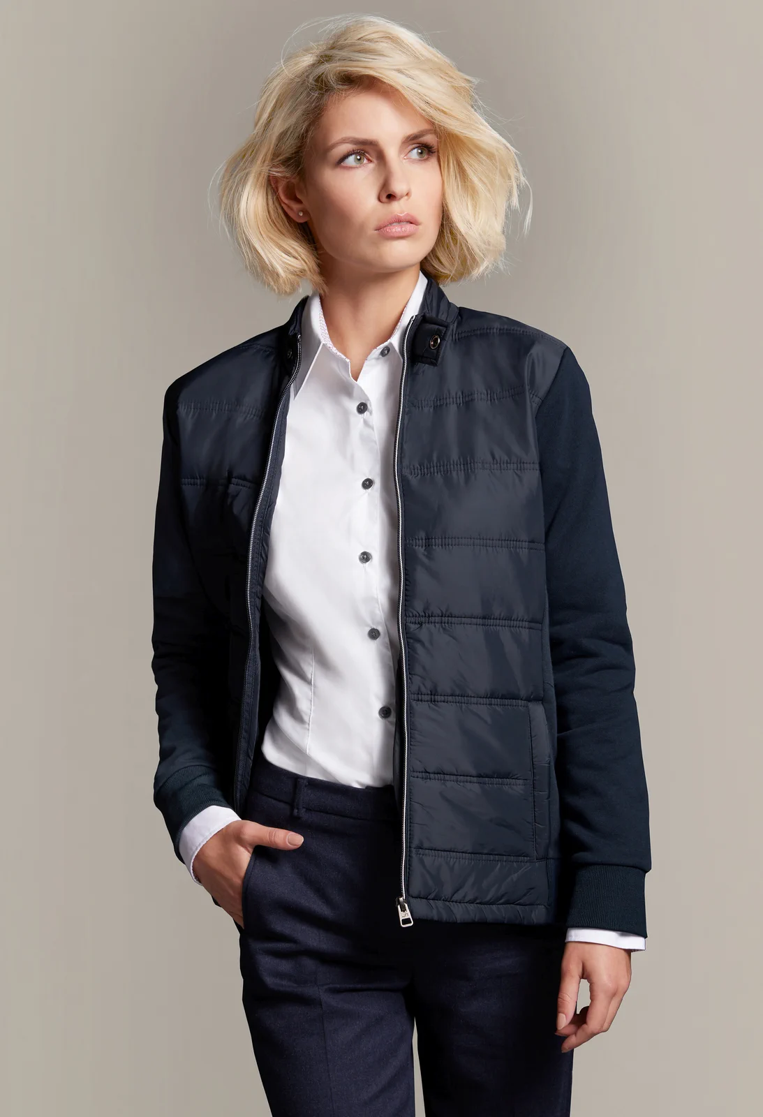 James & Nicholson Ladies Hybrid Sweat Jacket