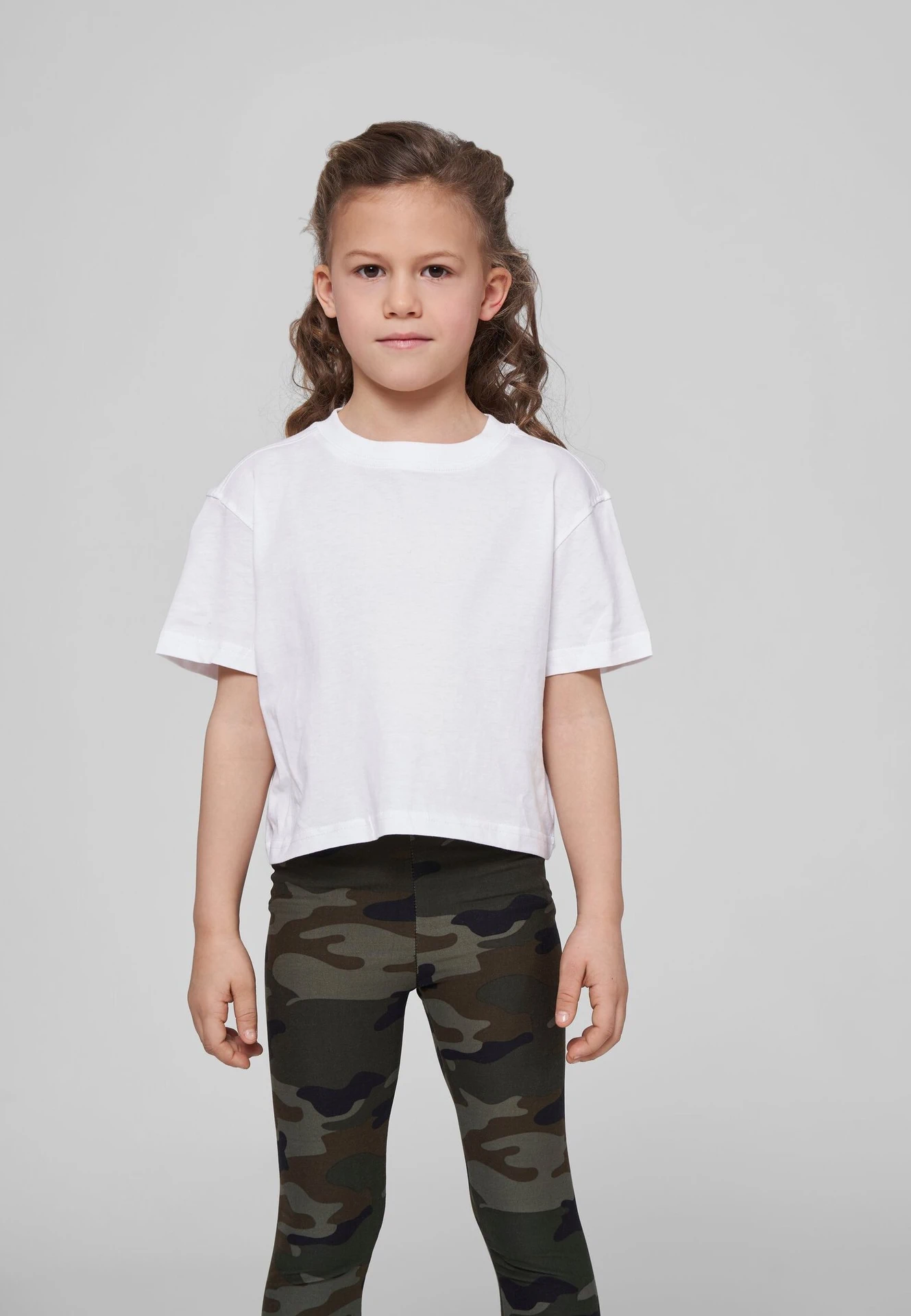 Build Your Brand Girls Cropped Jersey Tee