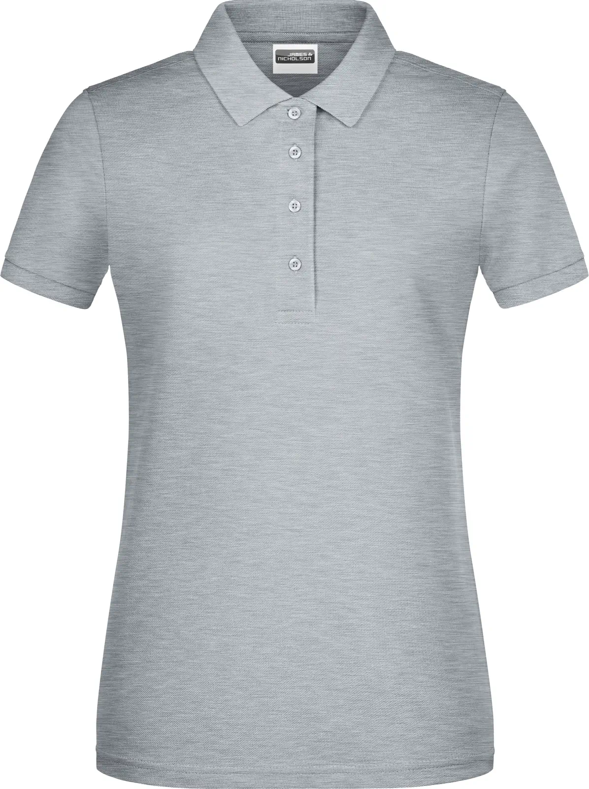 JN8009-ladies-basic-poloshirt-greyheather-front-3 James & Nicholson Ladies Basic Polo