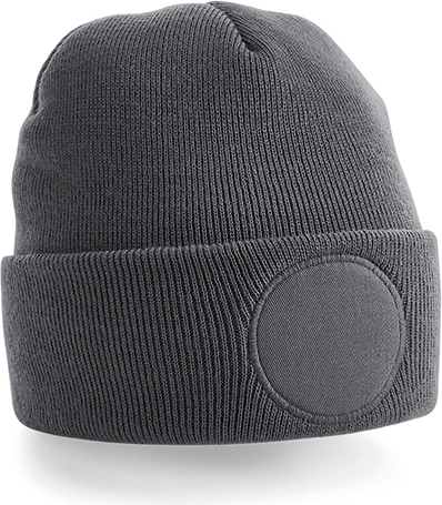 beechfield-b446-circular-patch-beanie-graphitegrey-front-1 Beechfield Circular Patch Beanie