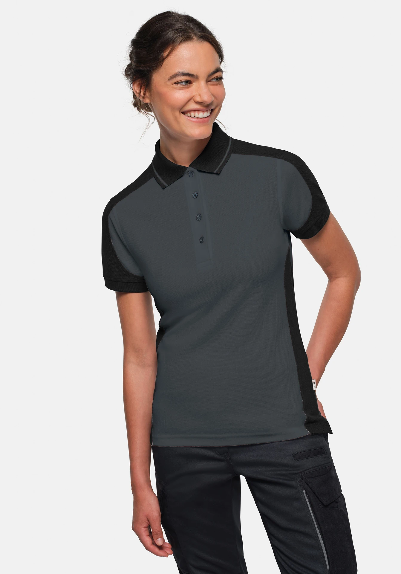 HAKRO Damen Poloshirt 339 Contrast MIKRALINAR® ECO