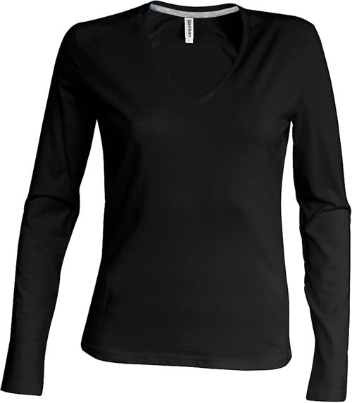 Kariban Damen V-Neck T-Shirt langarm