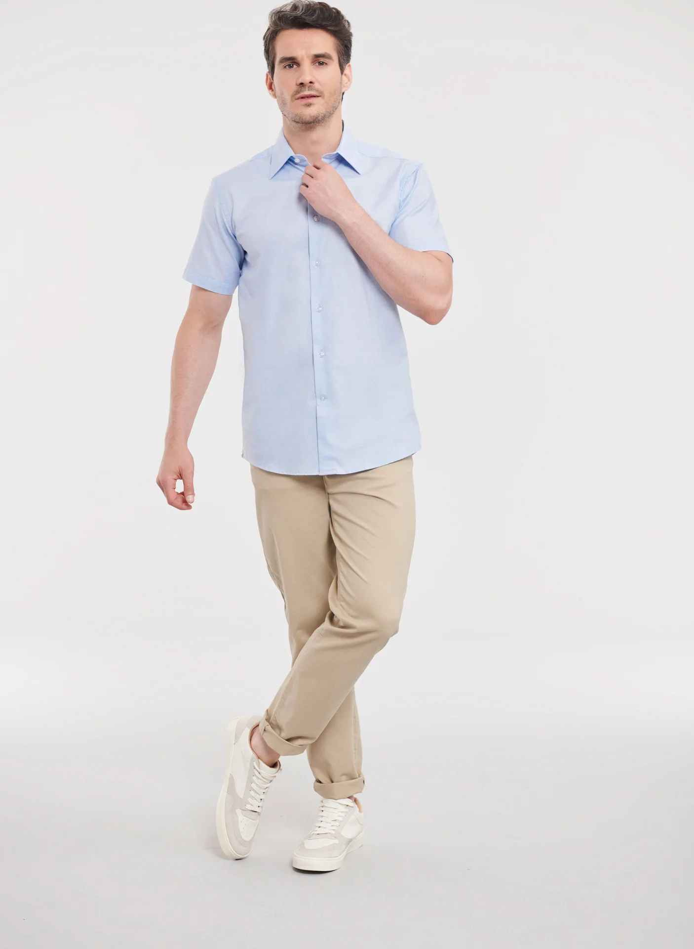 Russell Men's Short Sleeve Easy Care Tailored Oxford Shirt