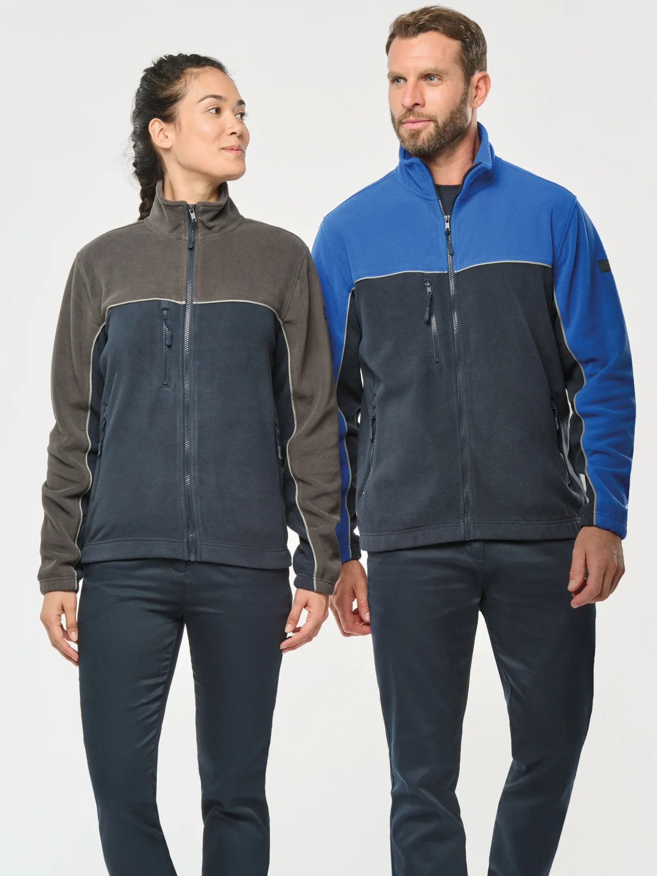 kariban-WK904-workwear-fleece-jacke-model-0 Kariban Workwear Fleece Jacke