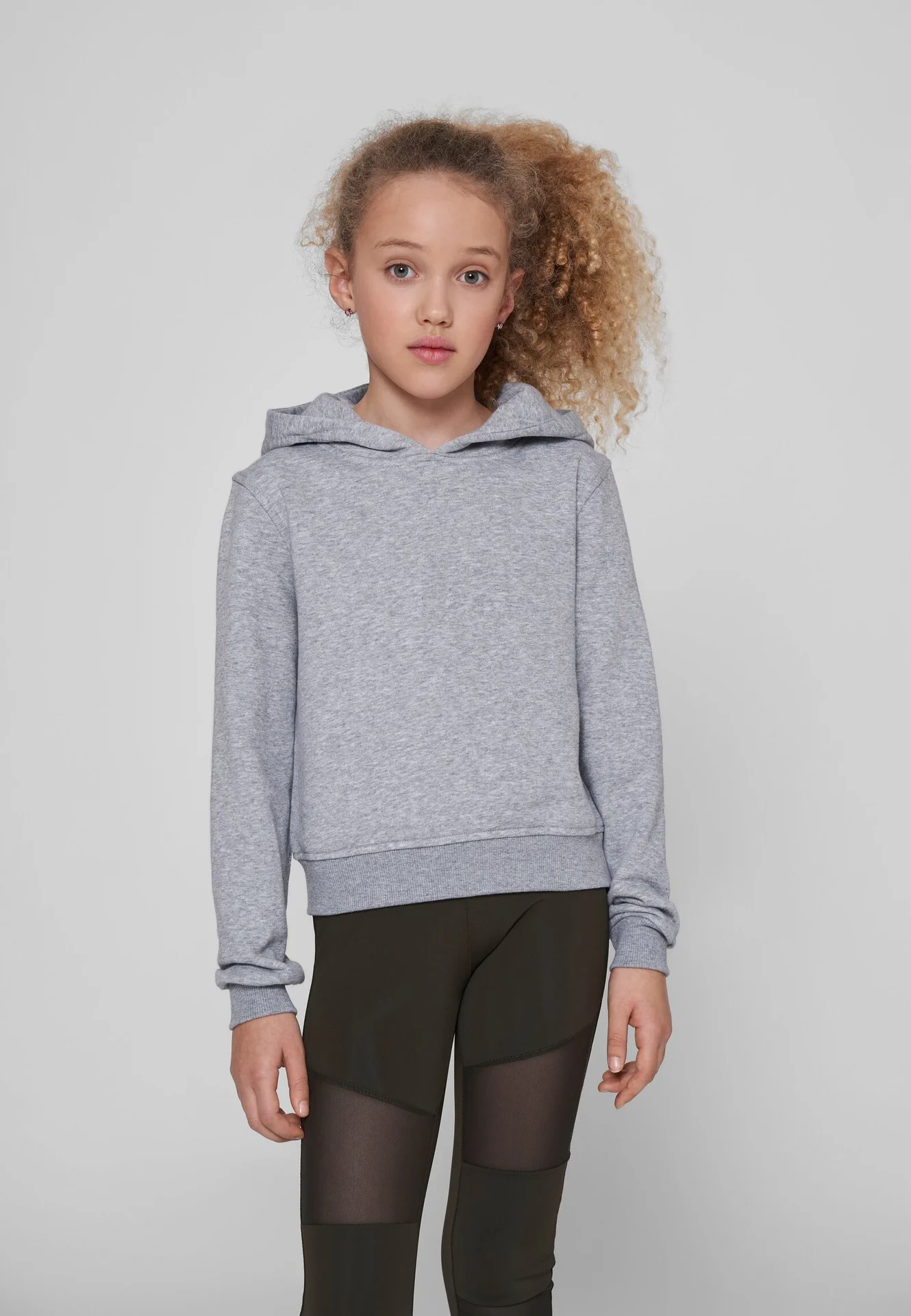 Build Your Brand Girls Cropped Sweat Hoody
