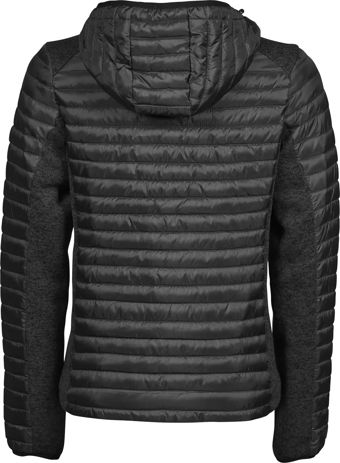 tee-jays-9611-womens-hooded-outdoor-crossover-jacket-black-blackmelange-back-3 Tee Jays Ladies` Hooded Outdoor Crossover Jacket