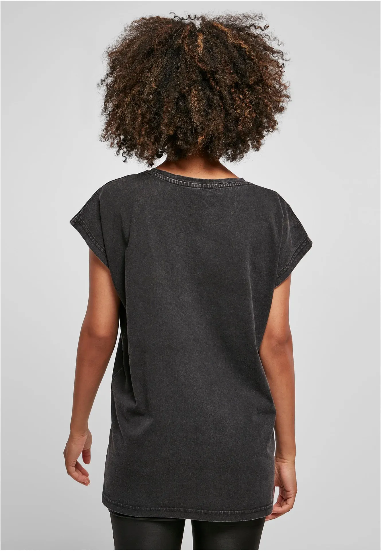 Build Your Brand Ladies Acid Washed Extended Shoulder Tee