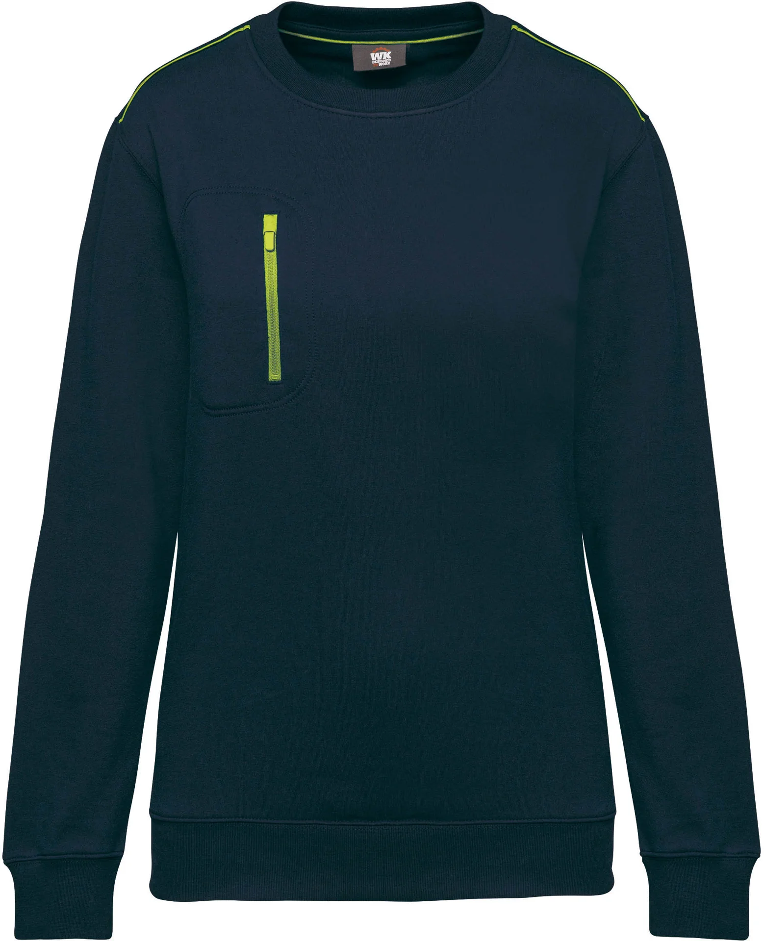 navy/fluorescent yellow