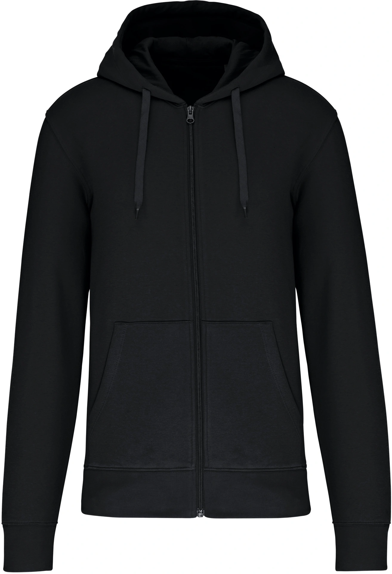 kariban-K4030-umweltfreundliche-kapuzen-sweatjacke-black-front-3 Kariban Umweltfreundliche Kapuzen Sweatjacke