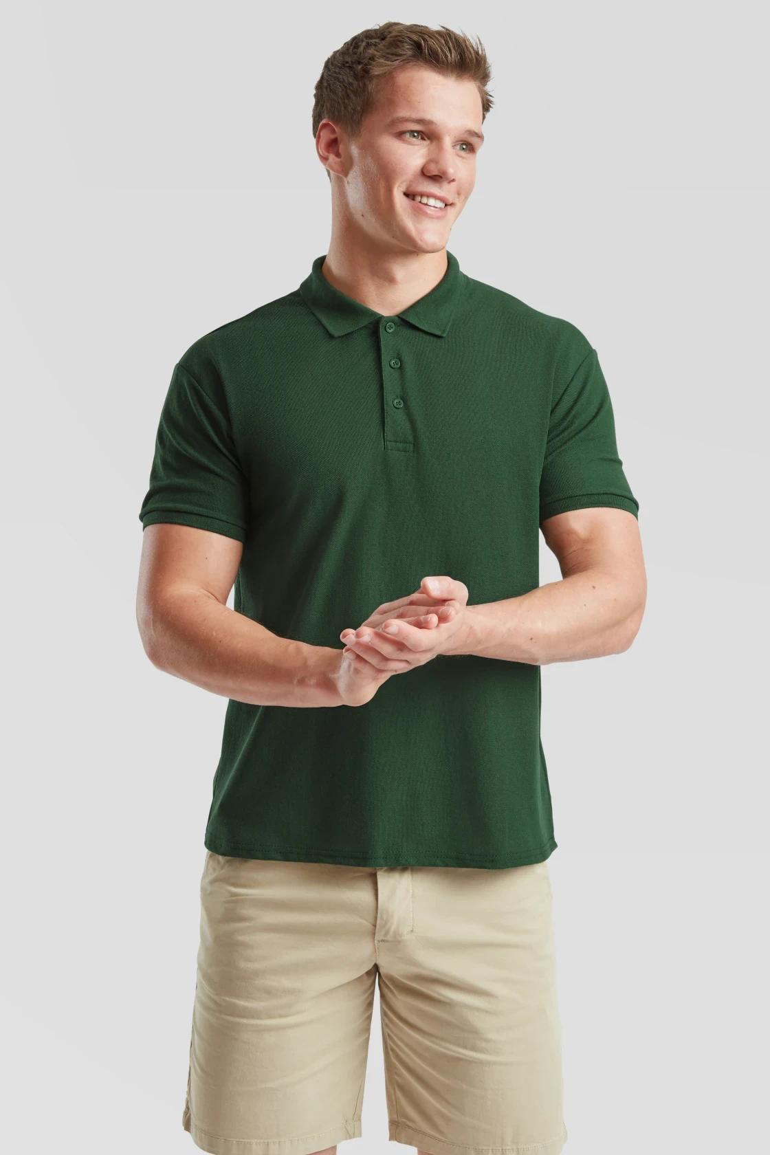 fruit-of-the-loom-63-402-0-poloshirt-65-35-bottlegreen-model-0 F.O.L. 65/35 Piqué Polo
