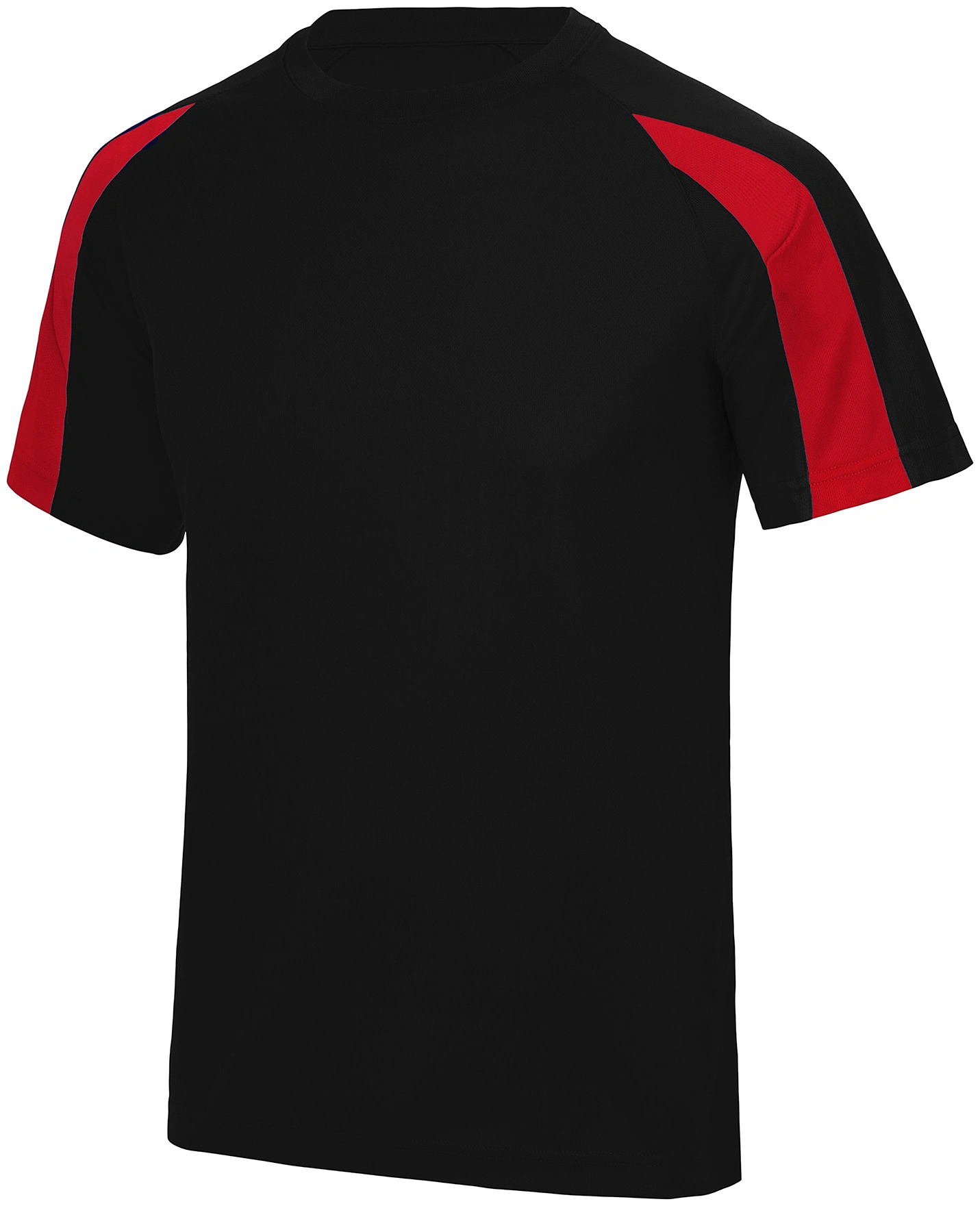 justcool-jc003-contrast-cool-t-shirt-jetblack-firered-front-1 Just Cool Contrast Cool T