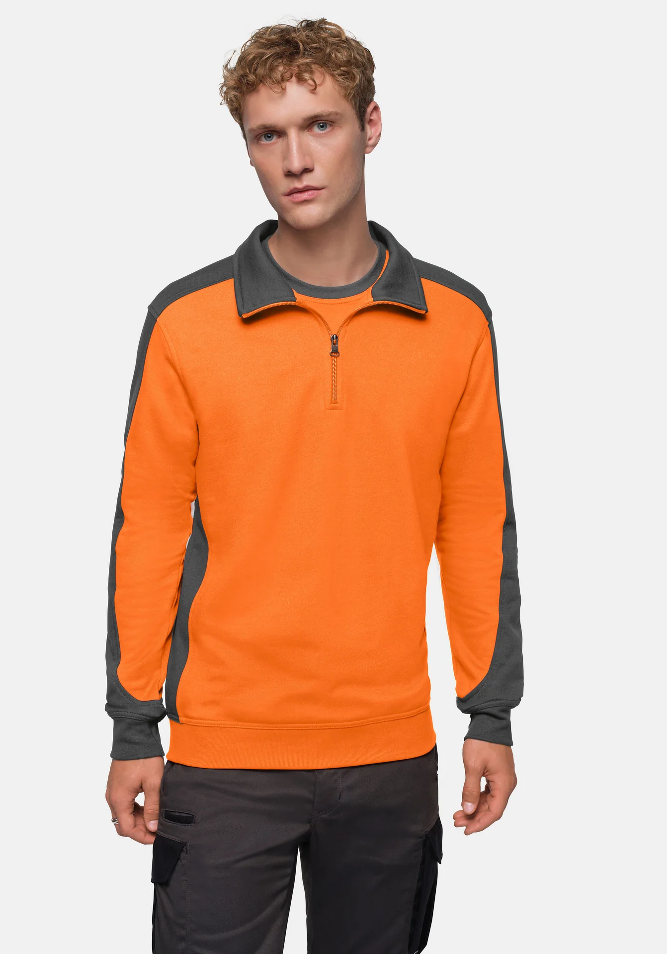 HAKRO Zip-Sweatshirt 476 Contrast Mikralinar®