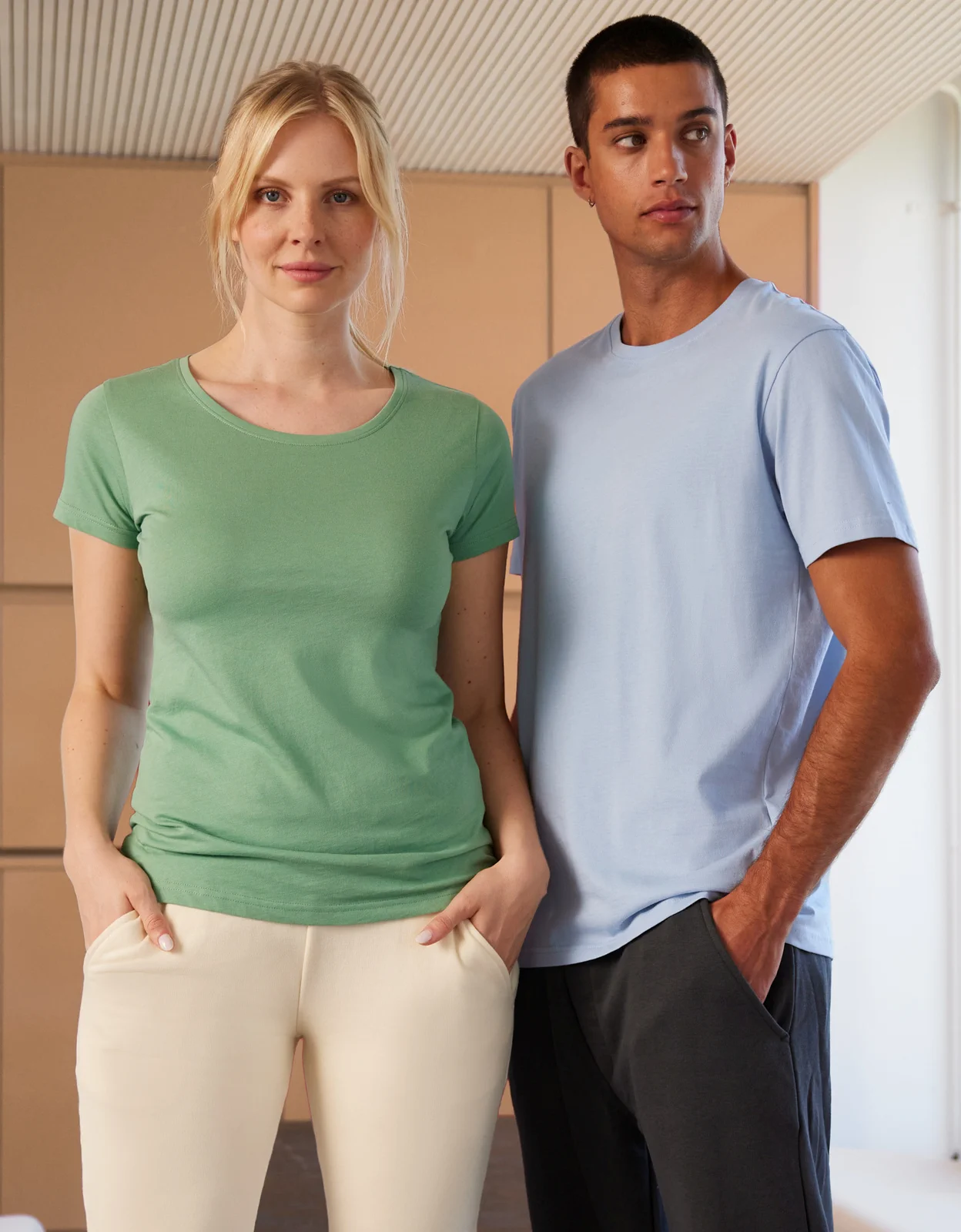 JN8008-mens-basic-t-shirt-lightblue-model-2 James & Nicholson Men`s Basic-T