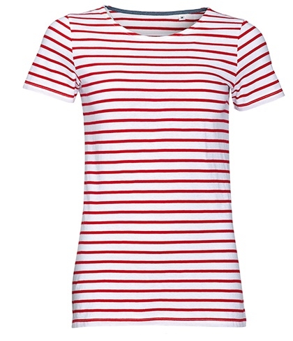 SOL'S Women's Round Neck Striped T-Shirt Miles SOL'S Women's Round Neck Striped T-Shirt Miles