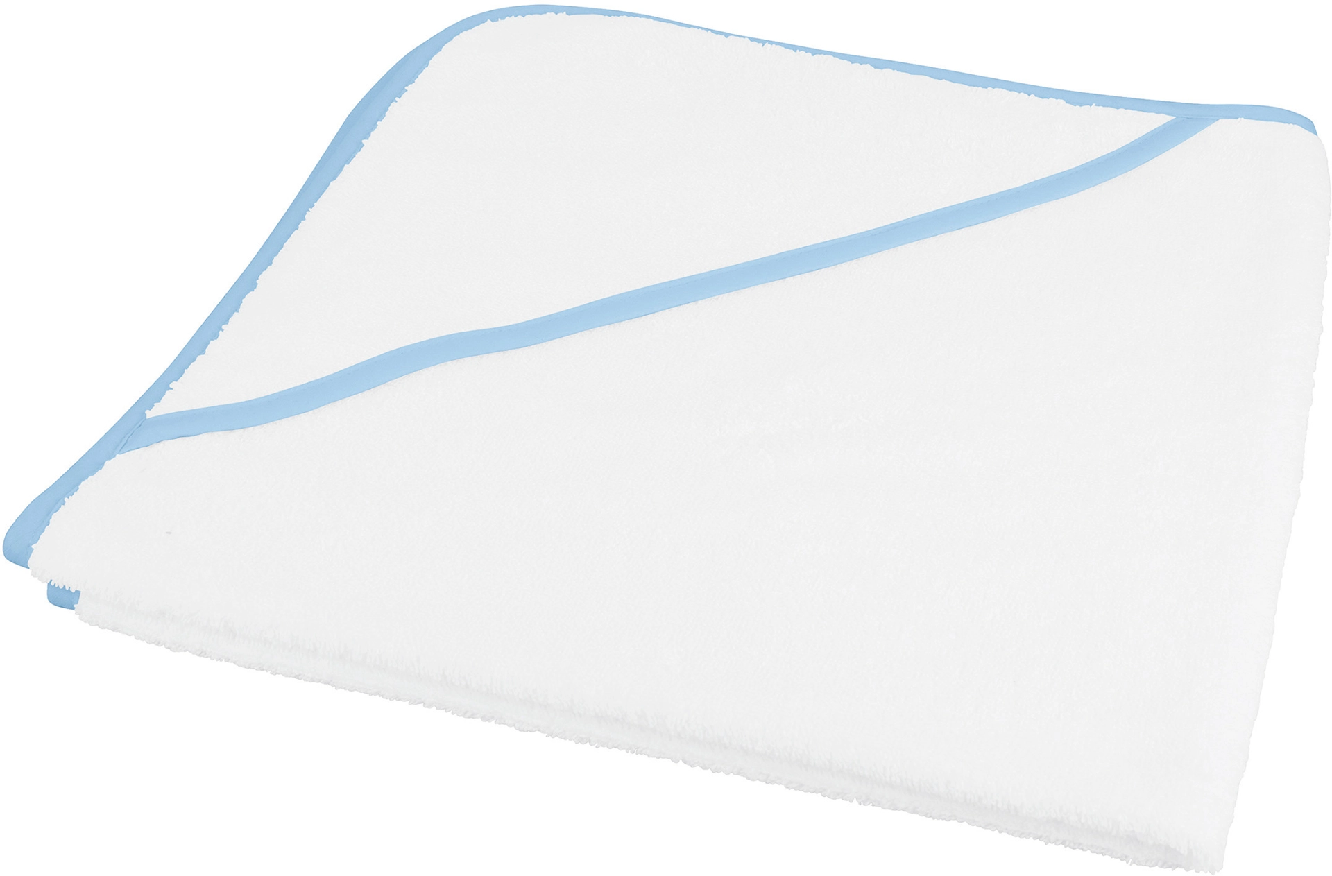 K124-baby-badehandtuch-white-skyblue-front-3 Kariban Baby Badehandtuch