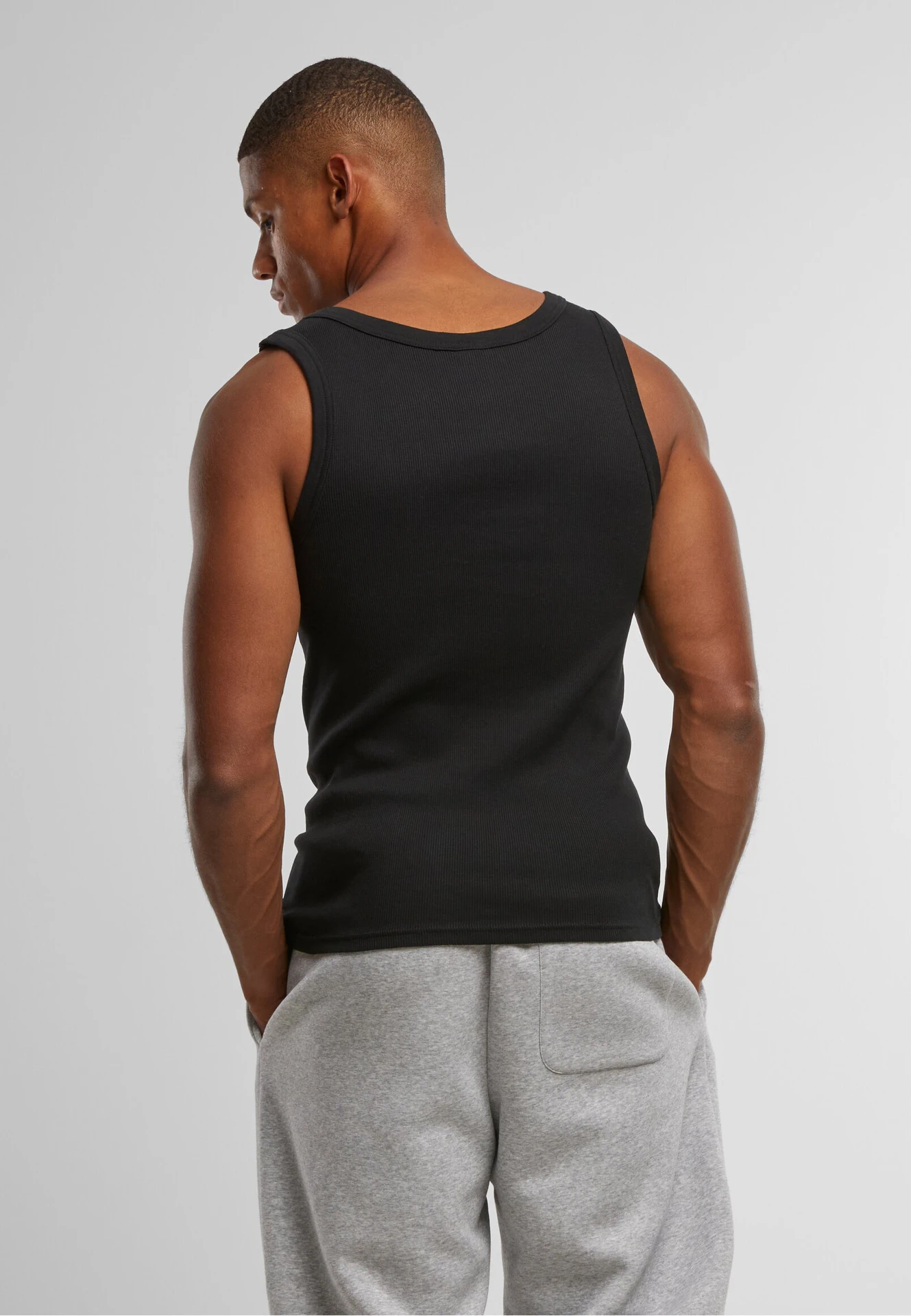 BYB-BY382-mens-tanktop-black-model-2 Build Your Brand Tanktop