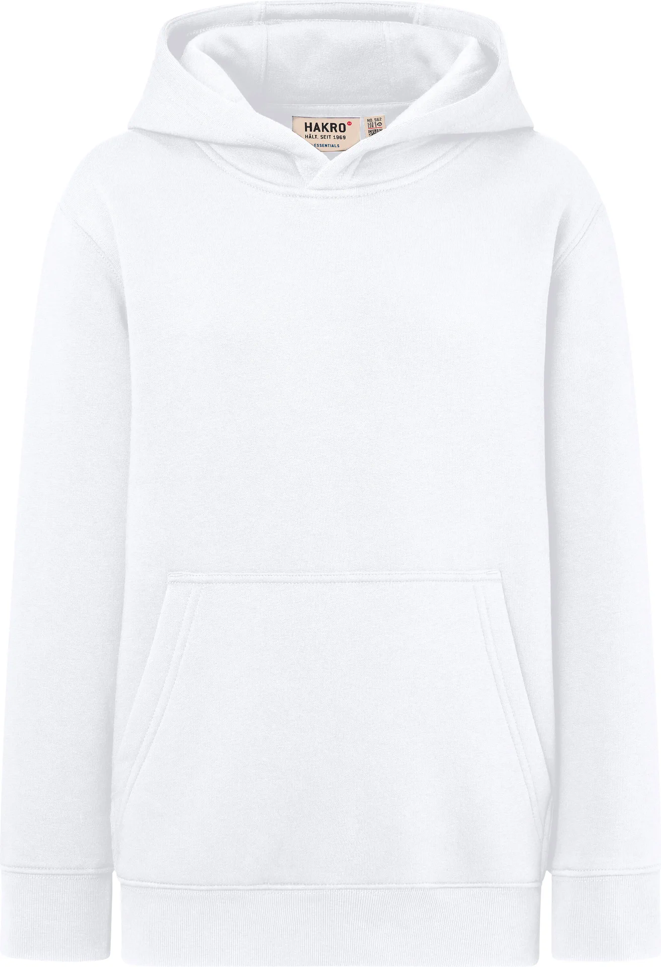 hakro-562-kinder-kapuzen-sweatshirt-bio-baumwolle-weiss-front-1 HAKRO Kinder Kapuzen-Sweatshirt 562 Bio-Baumwolle