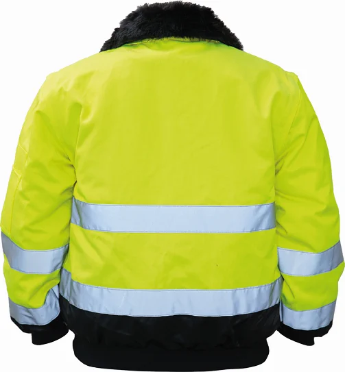 korntex-kxpj-robust-4-in-1-workwear-pilot-jacket-oslo-signalyellow-black-back-5 Korntex Robust 4-in-1 Hi-Vis Pilot Jacket Oslo