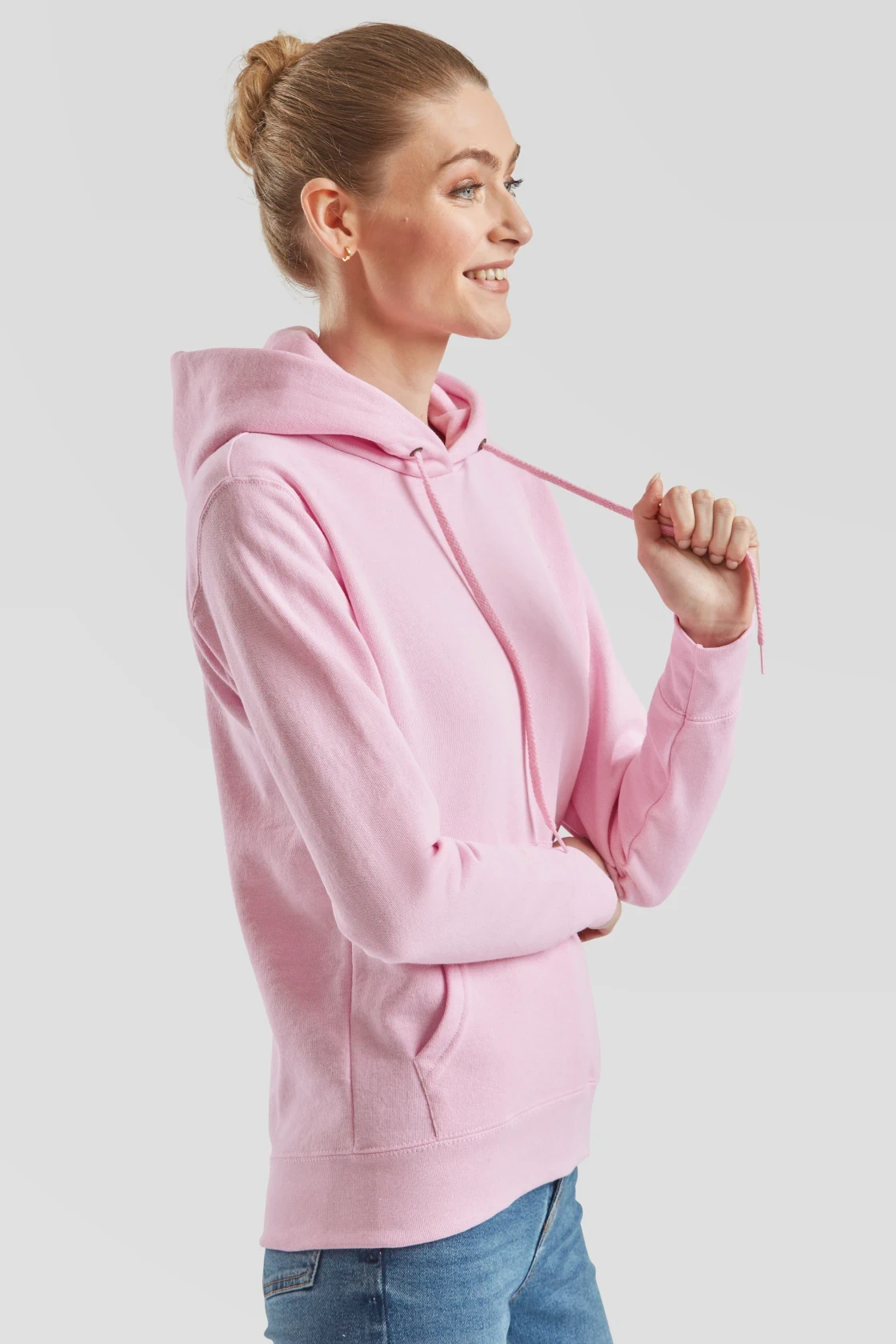 fruit-of-the-loom-62-038-0-ladies-classic-hooded-sweatshirt-lightpink-model-1 F.O.L. Ladies Classic Hooded Sweat