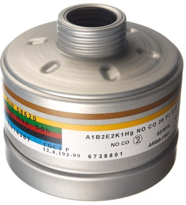Dräger Kombinationsfilter Rd40 1140 A1B2E2K1 Hg NO P3 R D / CO 20