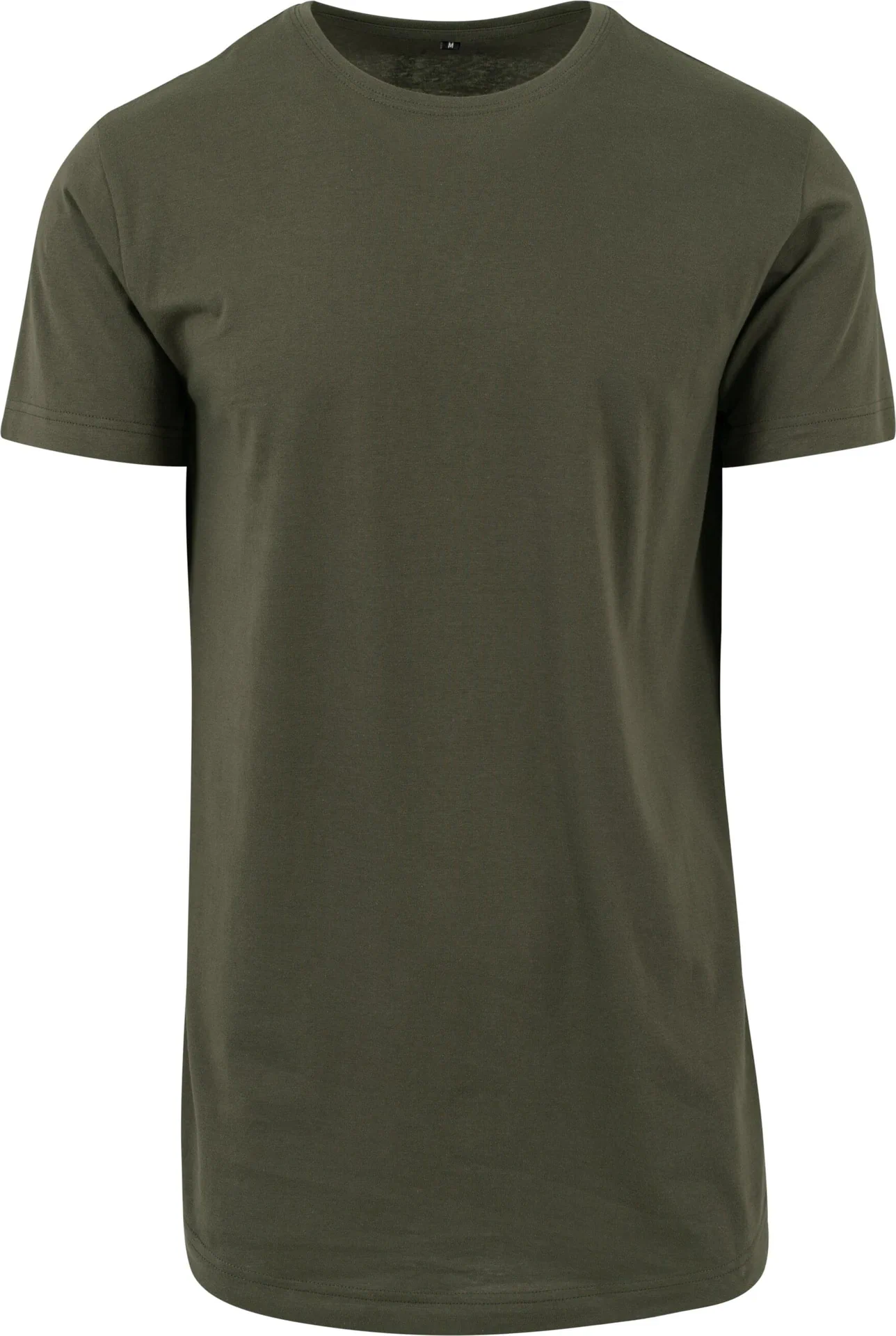 BYB-BY028-shaped-long-t-shirt-olive-front-4 Build Your Brand Shaped Long Tee