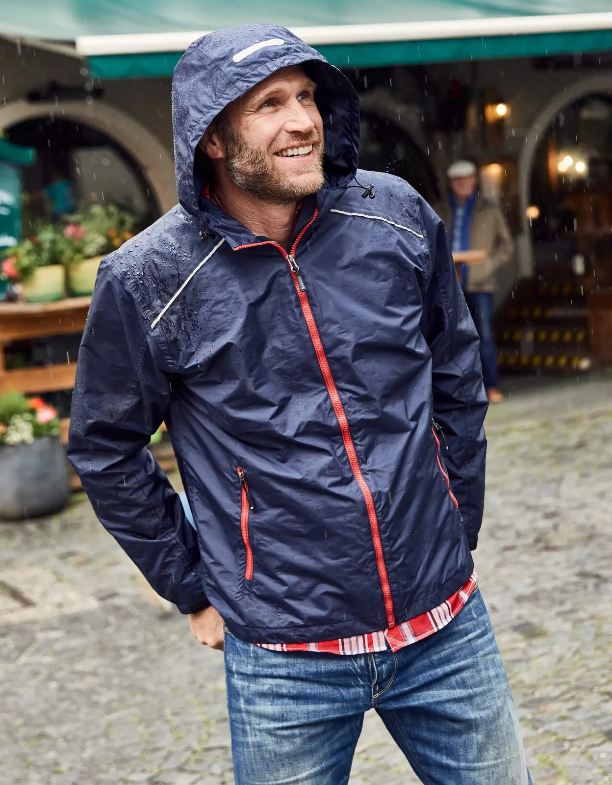 jn1118-mens-rain-jacket-model-1 James & Nicholson Men's Rain Jacket