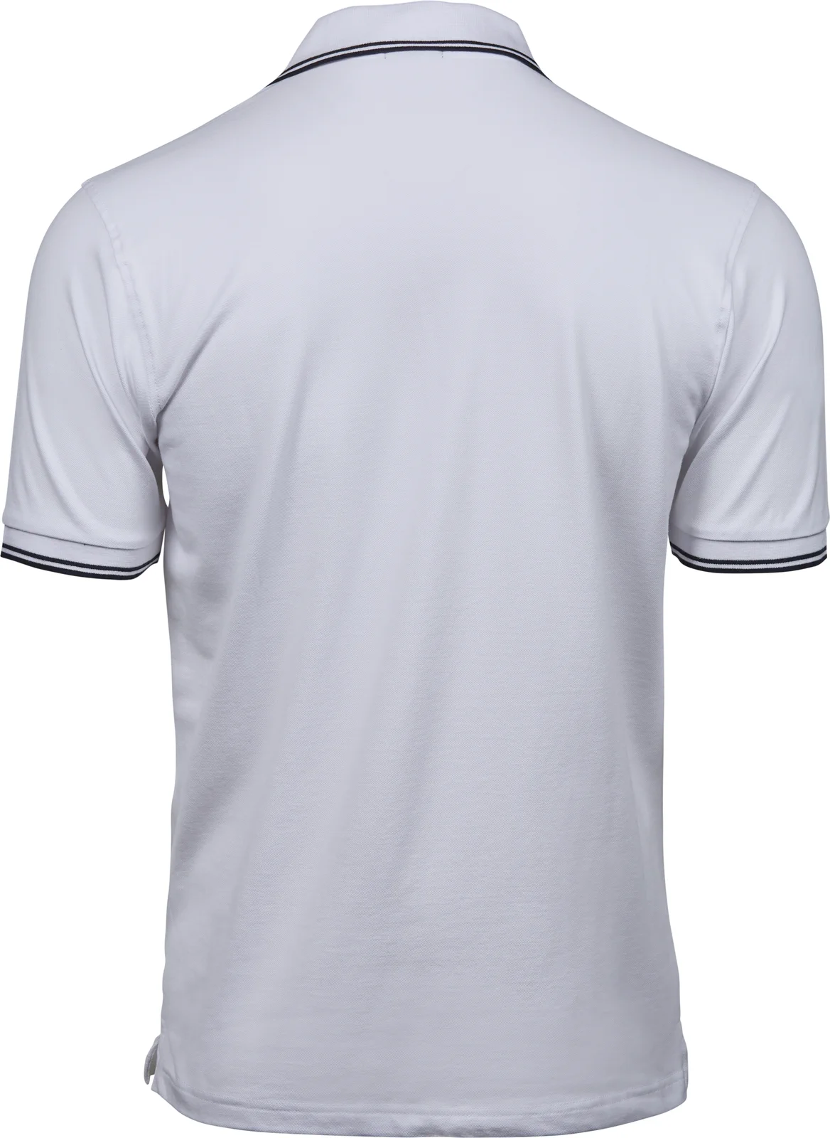tee-jays-1407-mens-luxury-stripe-stretch-poloshirt-white-navy-back-3 Tee Jays Men's Luxury Stripe Stretch Polo