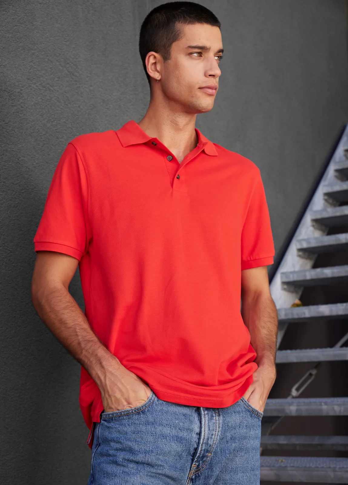 jn708-mens-pima-poloshirt-model-0 James & Nicholson Men's Pima Polo