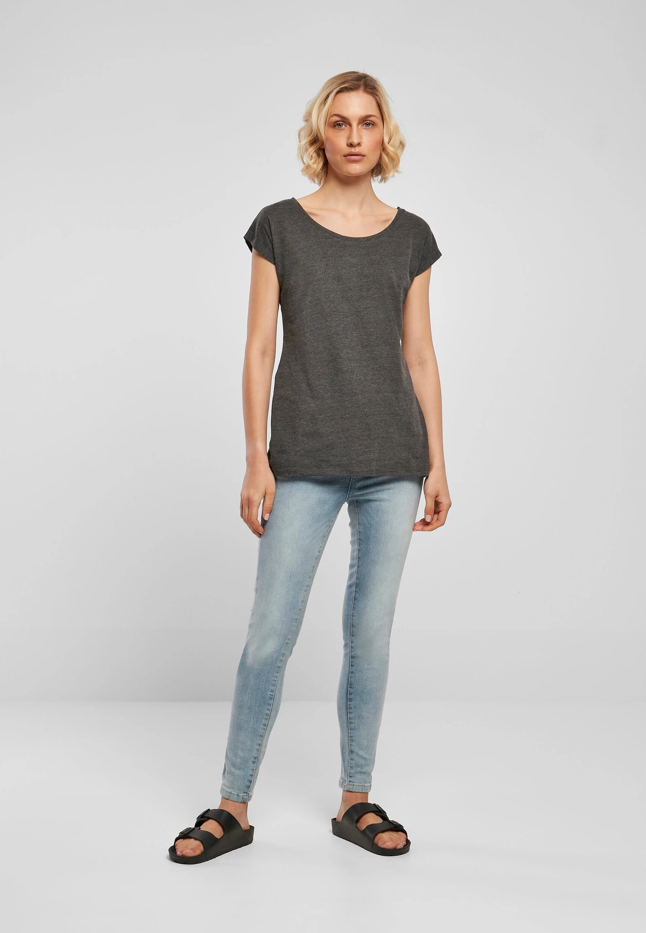 Build Your Brand Ladies Wide Neck Tee