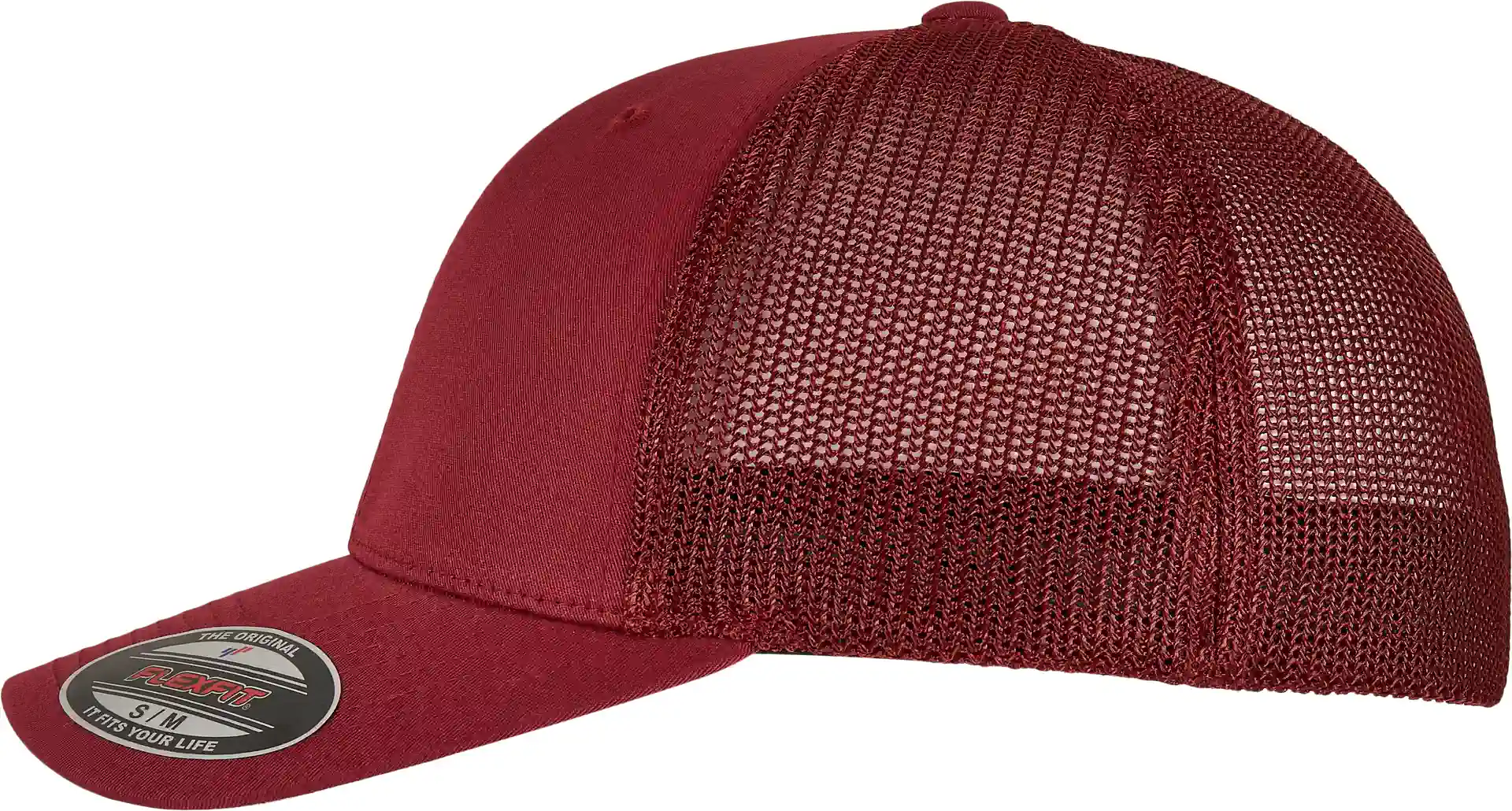 flexfit-6511-mesh-trucker-cap-cranberry-left-7 FLEXFIT Flexfit Mesh Trucker Cap