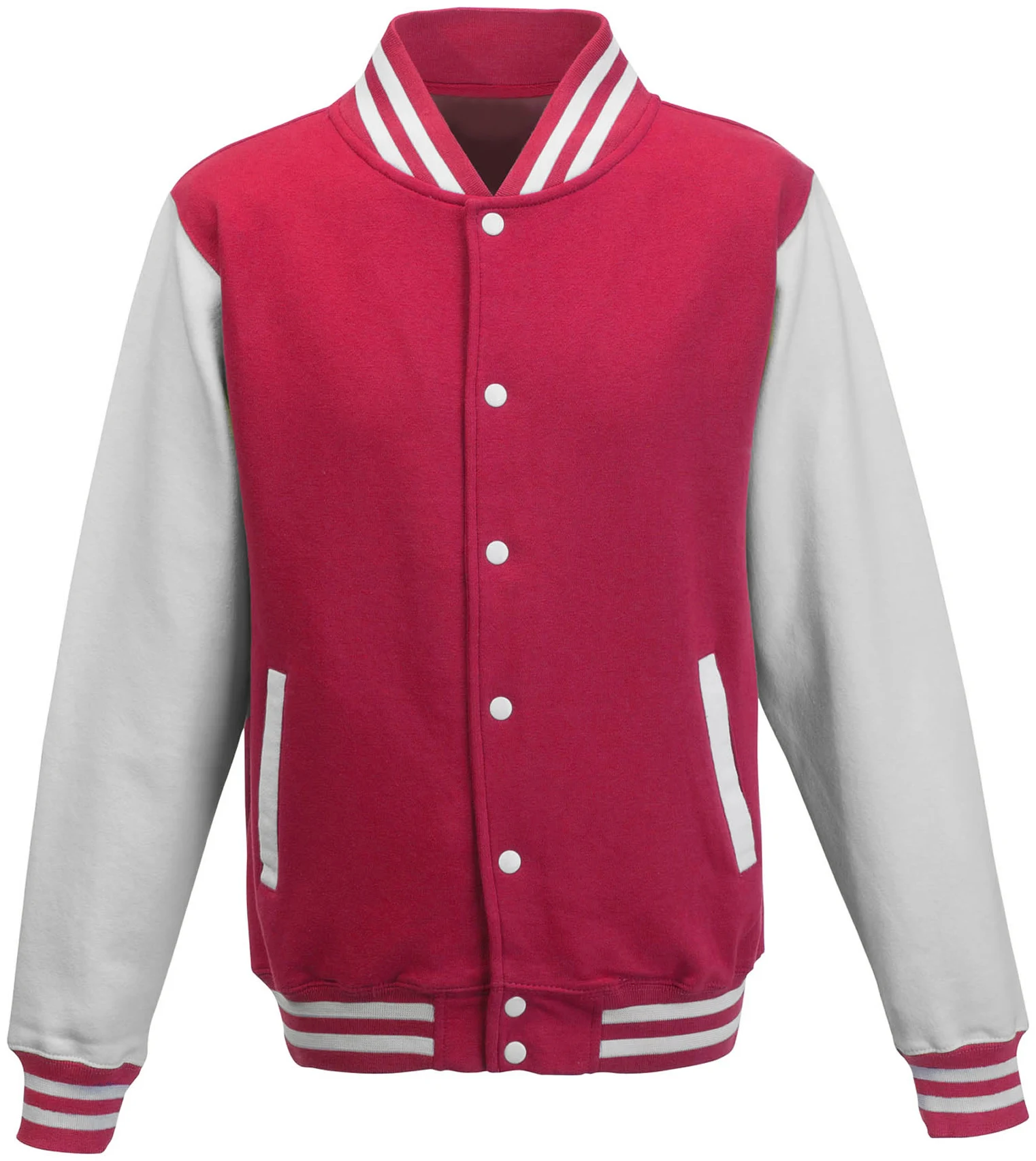 justhoods-jh043-varsity-jacket-hotpink-white-front-1 Just Hoods Varsity Jacket