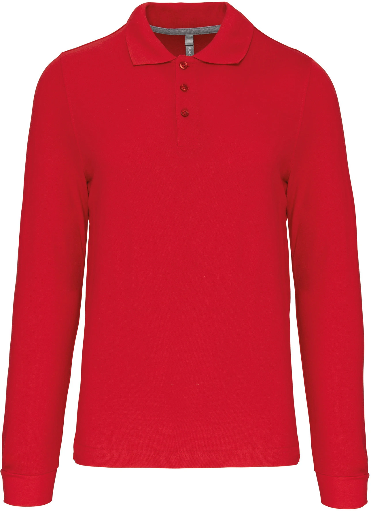 kariban-K243-herren-pique-polo-langarm-red-front-3 Kariban Herren Piqué Polo langarm