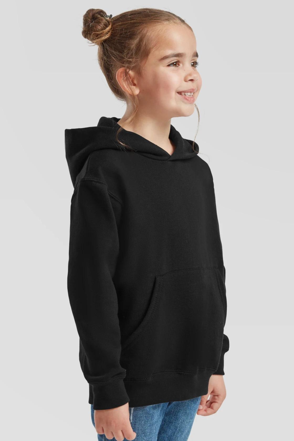 fruit-of-the-loom-62-043-0-kids-classic-hooded-sweatshirt-black-model-1 F.O.L. Kids Classic Hooded Sweat