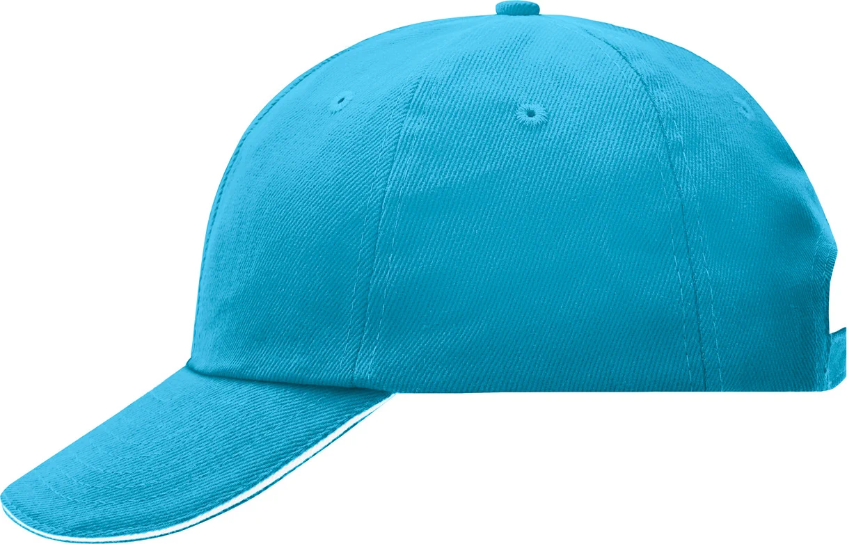 daiber-mb6112-6-panel-raver-sandwich-cap-turquoise-white-left-4 daiber 6-Panel Raver Sandwich Cap