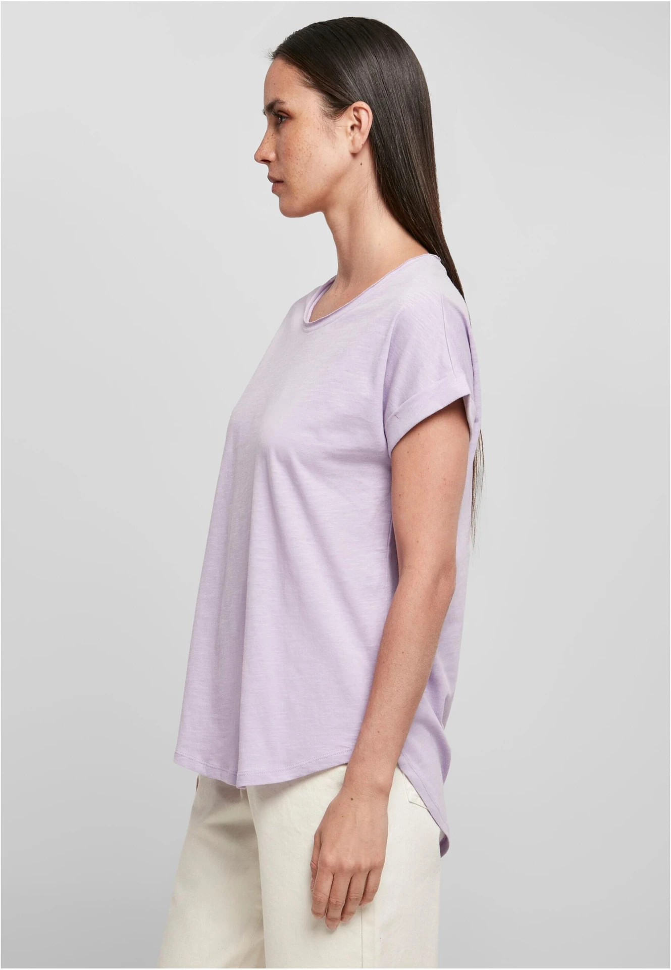 Build Your Brand Ladies Long Slub Tee