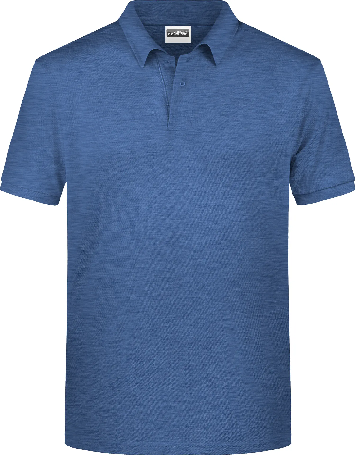 JN8010-mens-basic-poloshirt-lightdenimmelange-front-3 James & Nicholson Men's Basic Polo