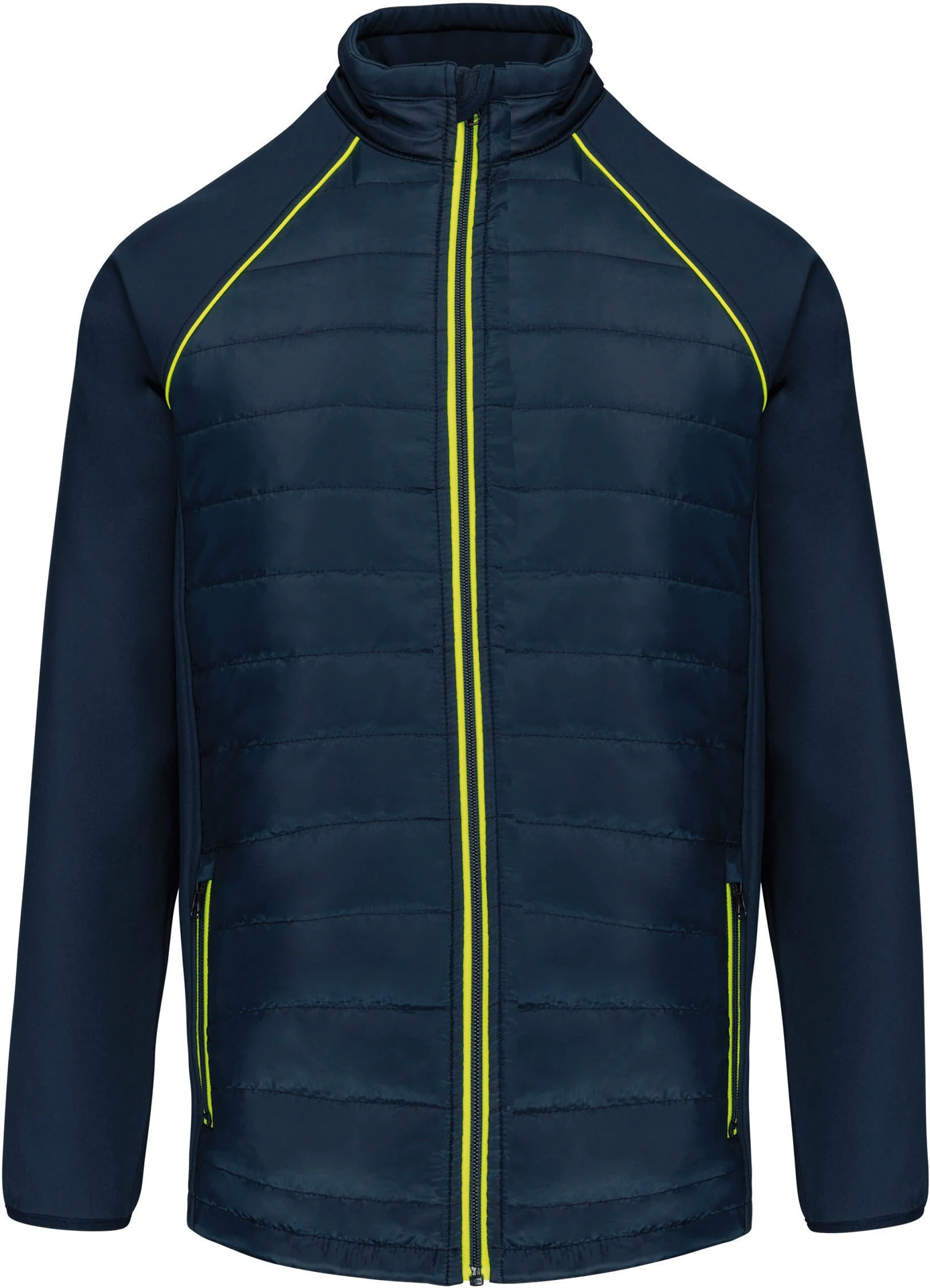 navy/fluorescent yellow