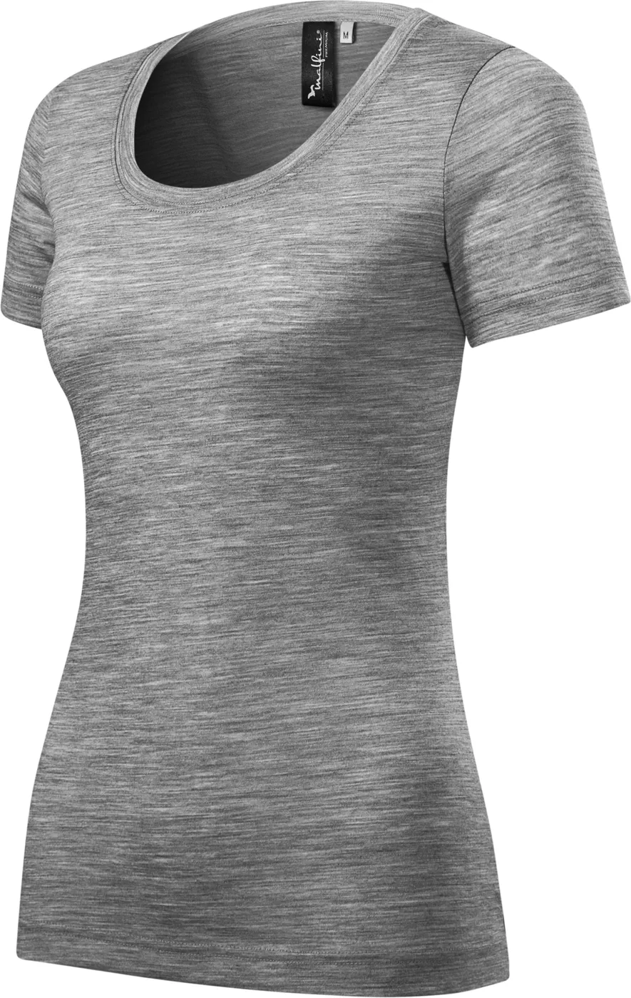 malfini-158-t-shirt-damen-merino-rise-dunkelgraumeliert-left-3 MALFINI T-Shirt Damen Merino Rise 158
