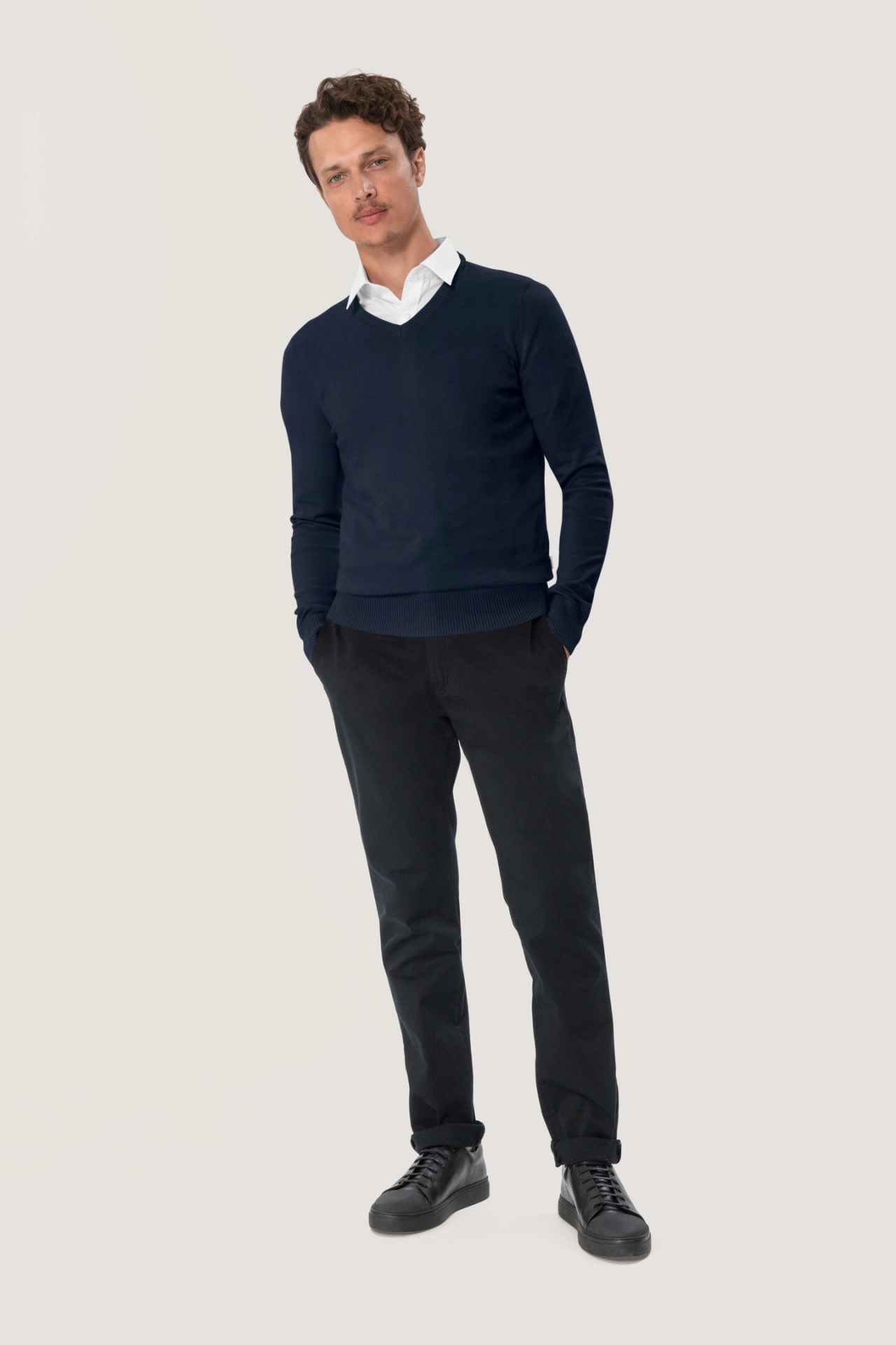 HAKRO V-Pullover 143 Premium-Cotton