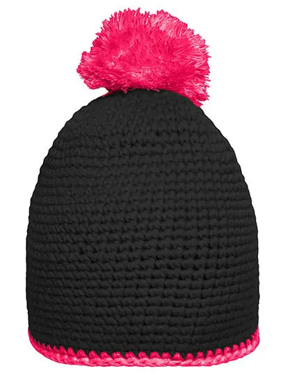 myrtle beach Pompon Hat with Contrast Stripe