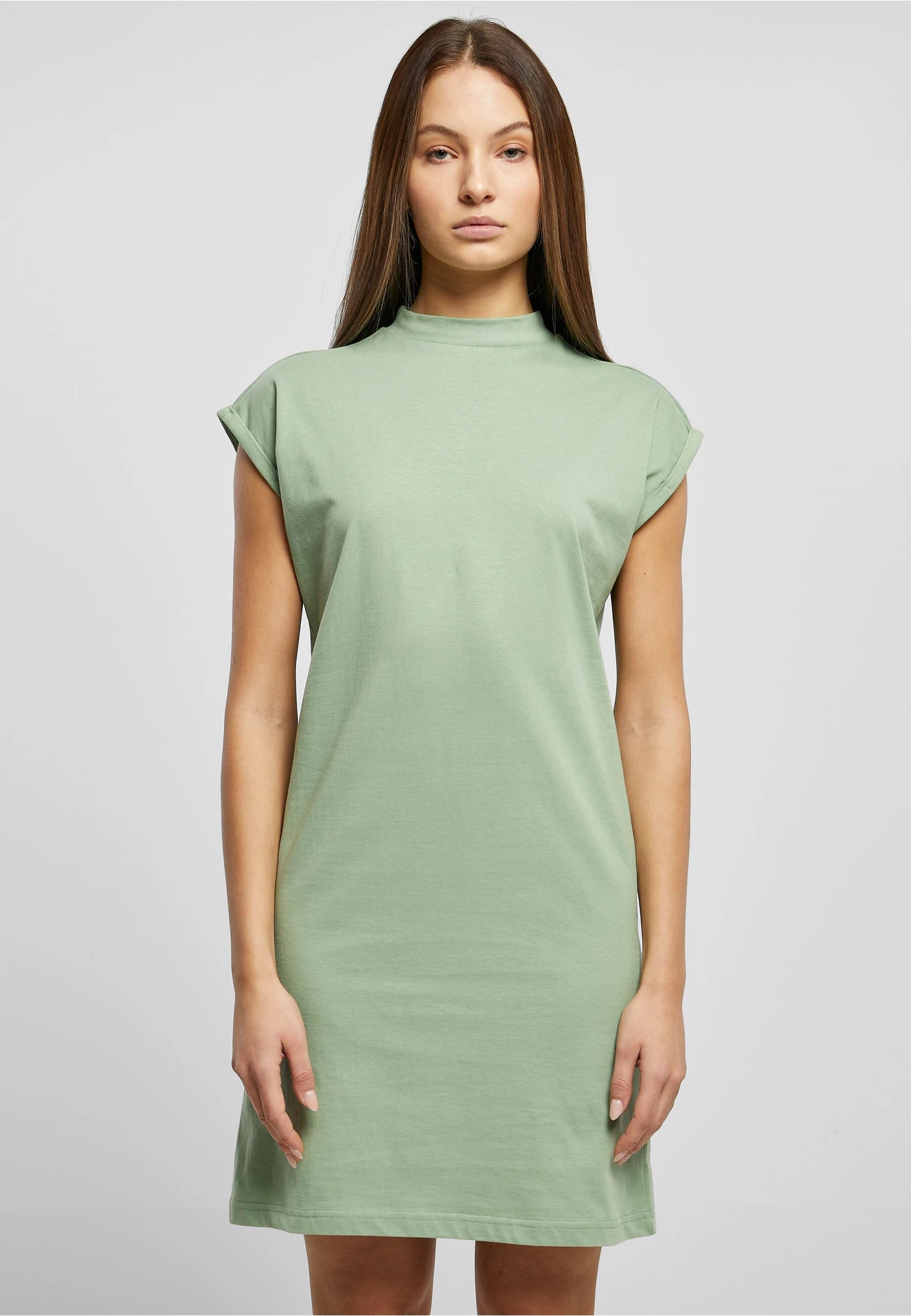Build Your Brand Ladies Turtle Extended Shoulder Dress