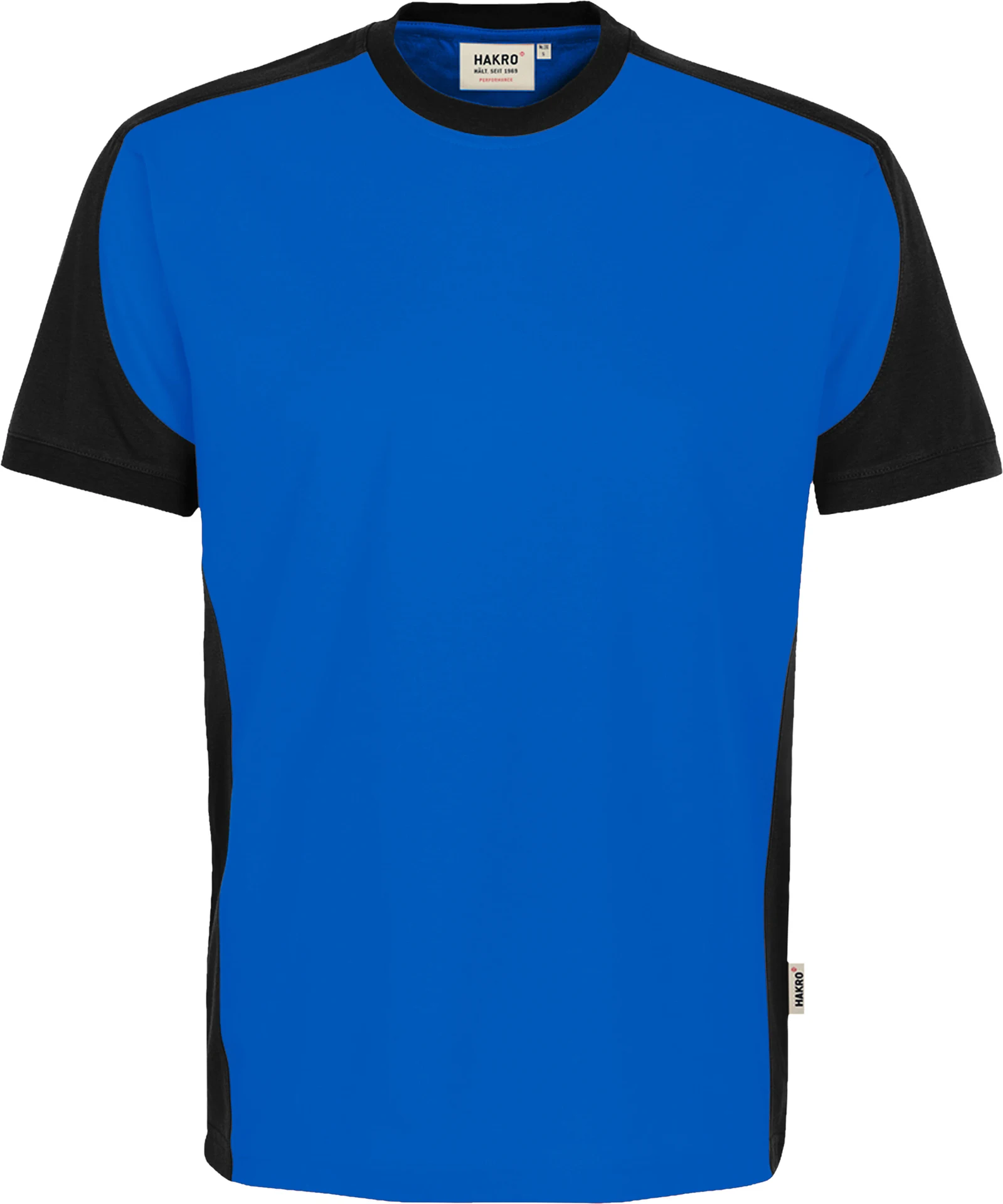 hakro-590-t-shirt-contrast-mikralinar-eco-royalblau-schwarz-front-1 HAKRO T-Shirt 590 Contrast MIKRALINAR® ECO
