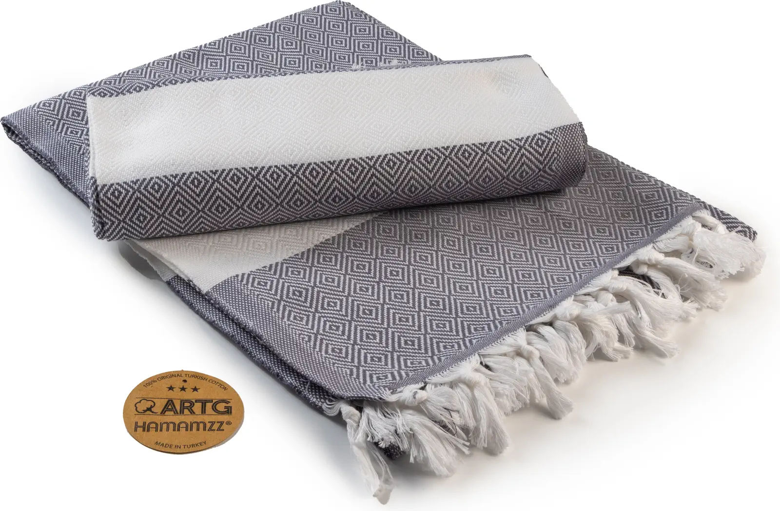 artg-ar056-hamamzz-marmaris-deluxe-towel-graphite-front-1 ARTG Hamamzz® Marmaris DeLuxe Towel