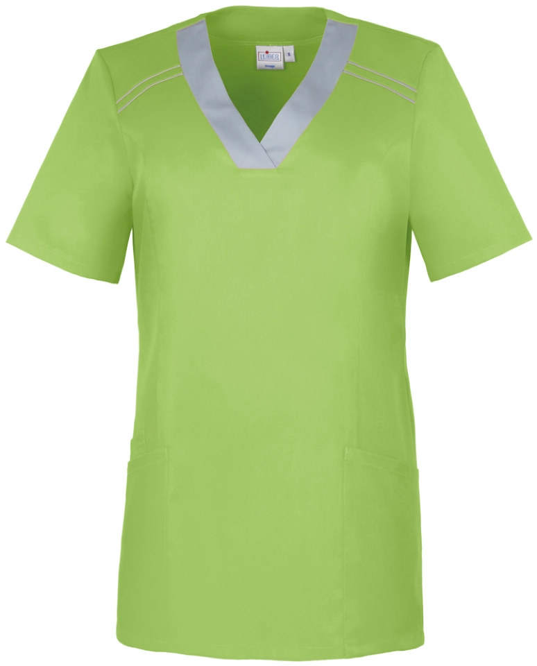 leiber-08-2798-schlupfkasack-kurzarm-maigruen-silbergrau-front-3 Leiber Damen-Schlupfkasack kurzarm 08/2798