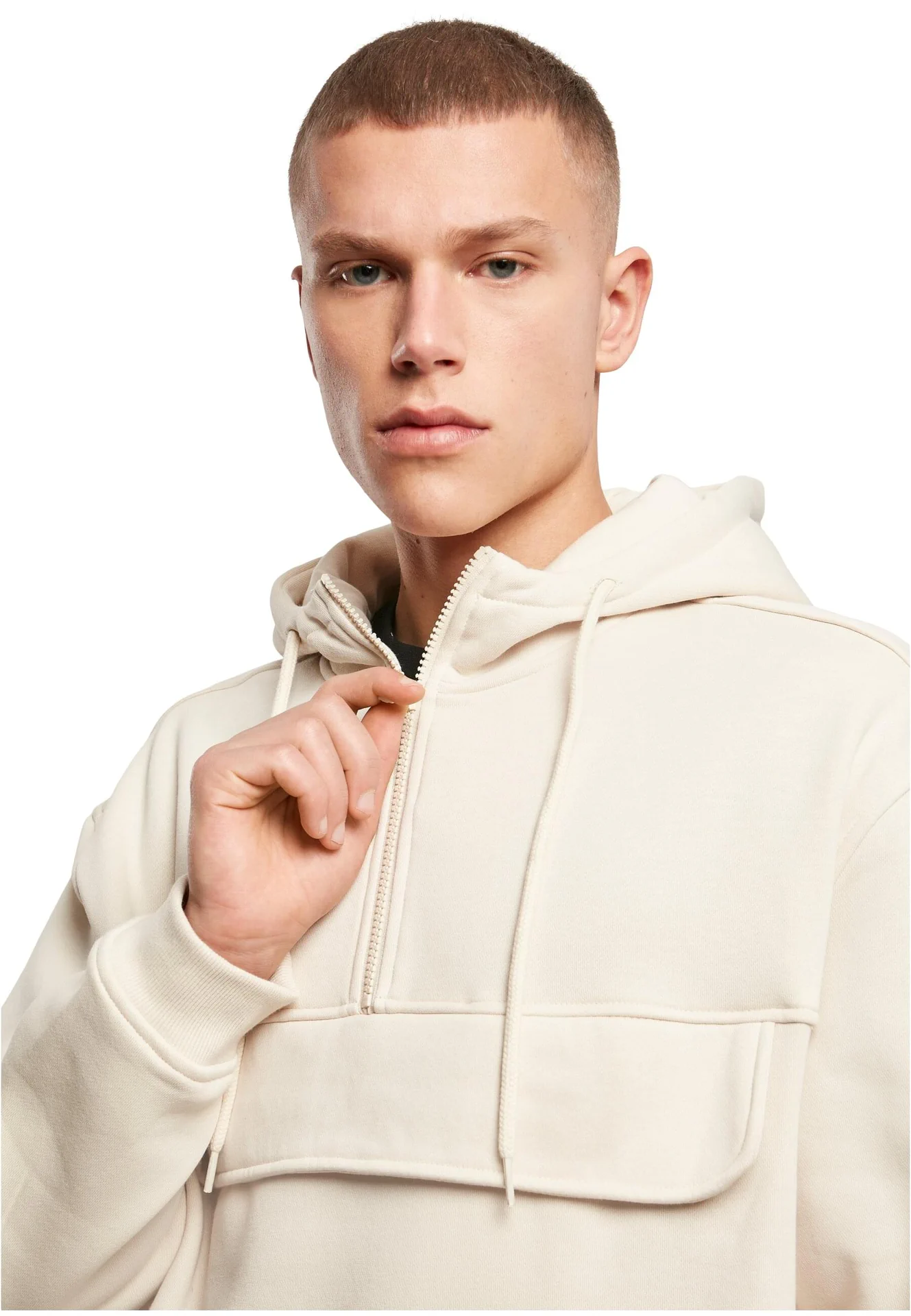 BYB-BY098-sweat-pull-over-hoody-sand-detail-9 Build Your Brand Sweat Pull Over Hoody